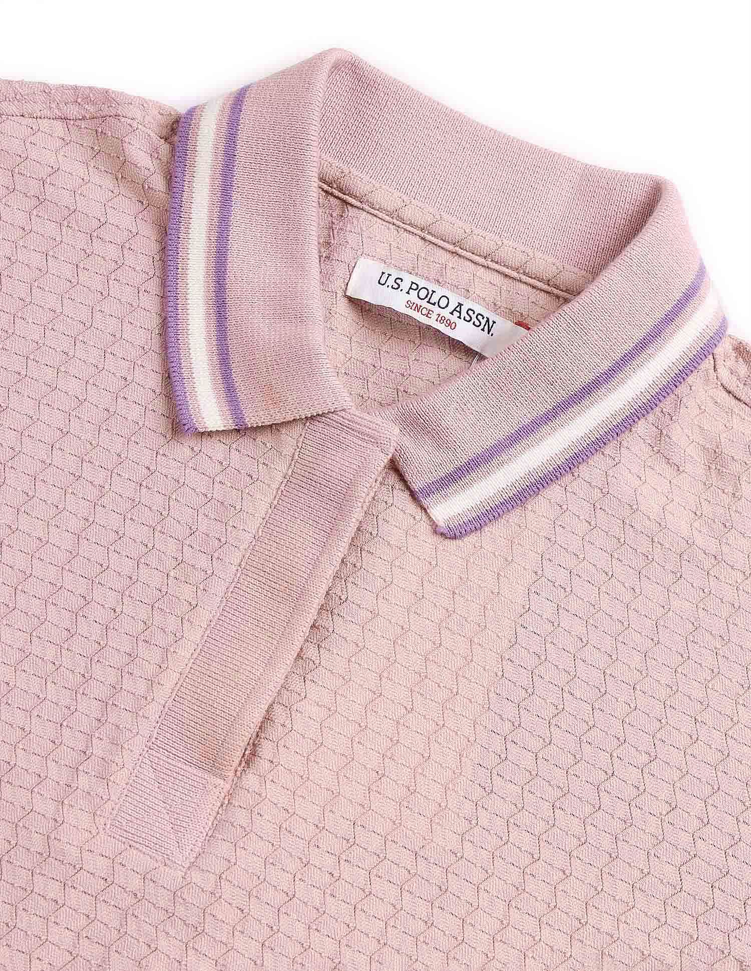 Regular Fit Textured Polo Shirt Pink - U.S. POLO ASSN. | Large