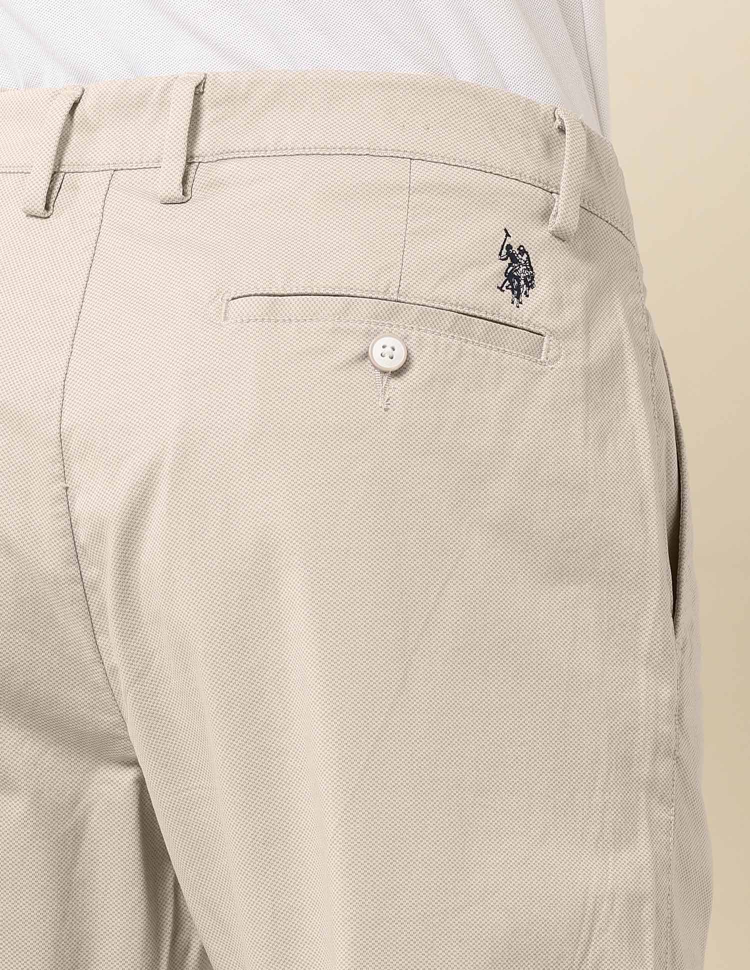 Riley Straight Fit Twill Trousers Beige - U.S. POLO ASSN. | Large