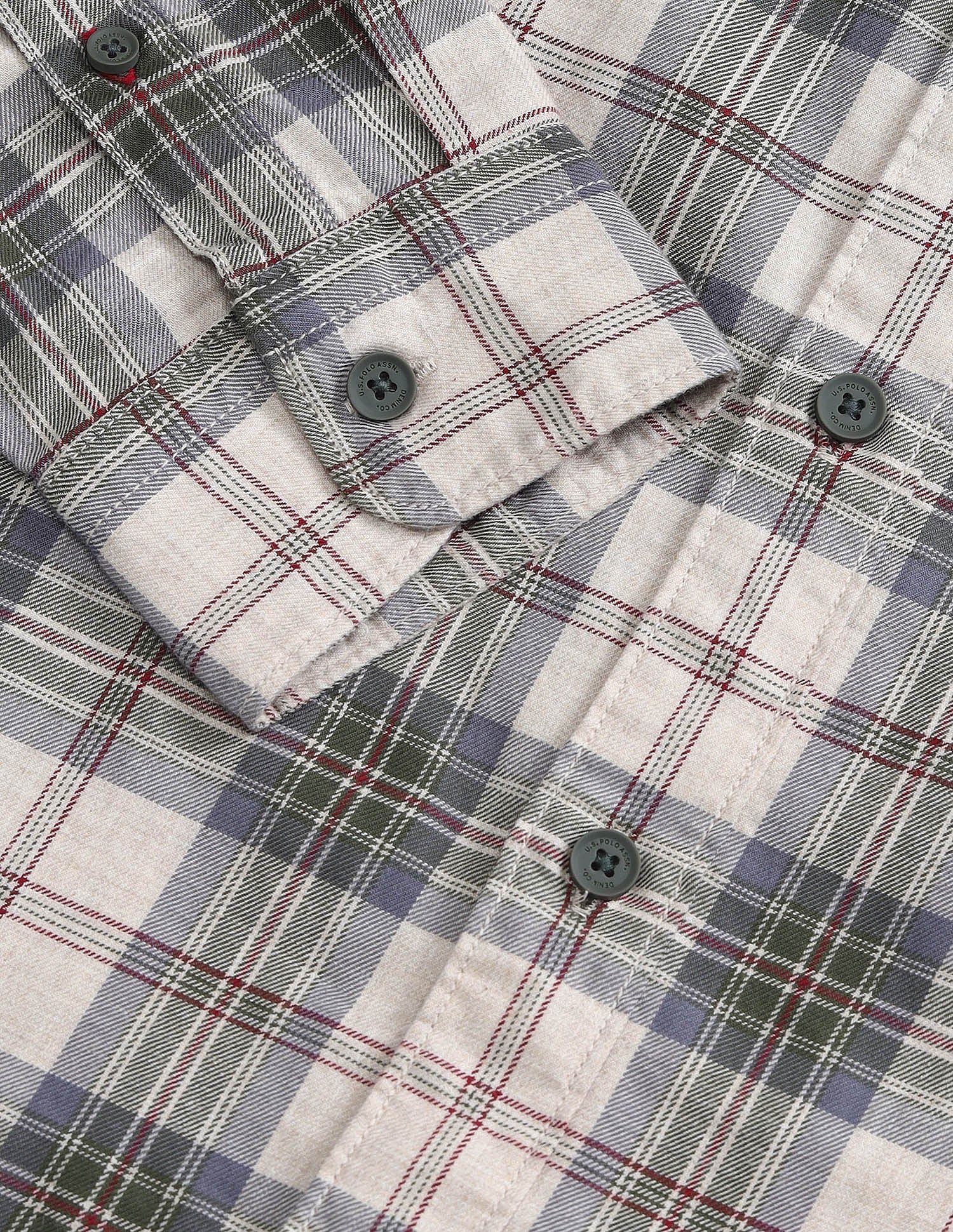 Dupplin Checked Slim Fit Shirt Khaki - U.S. Polo Assn. India | Large