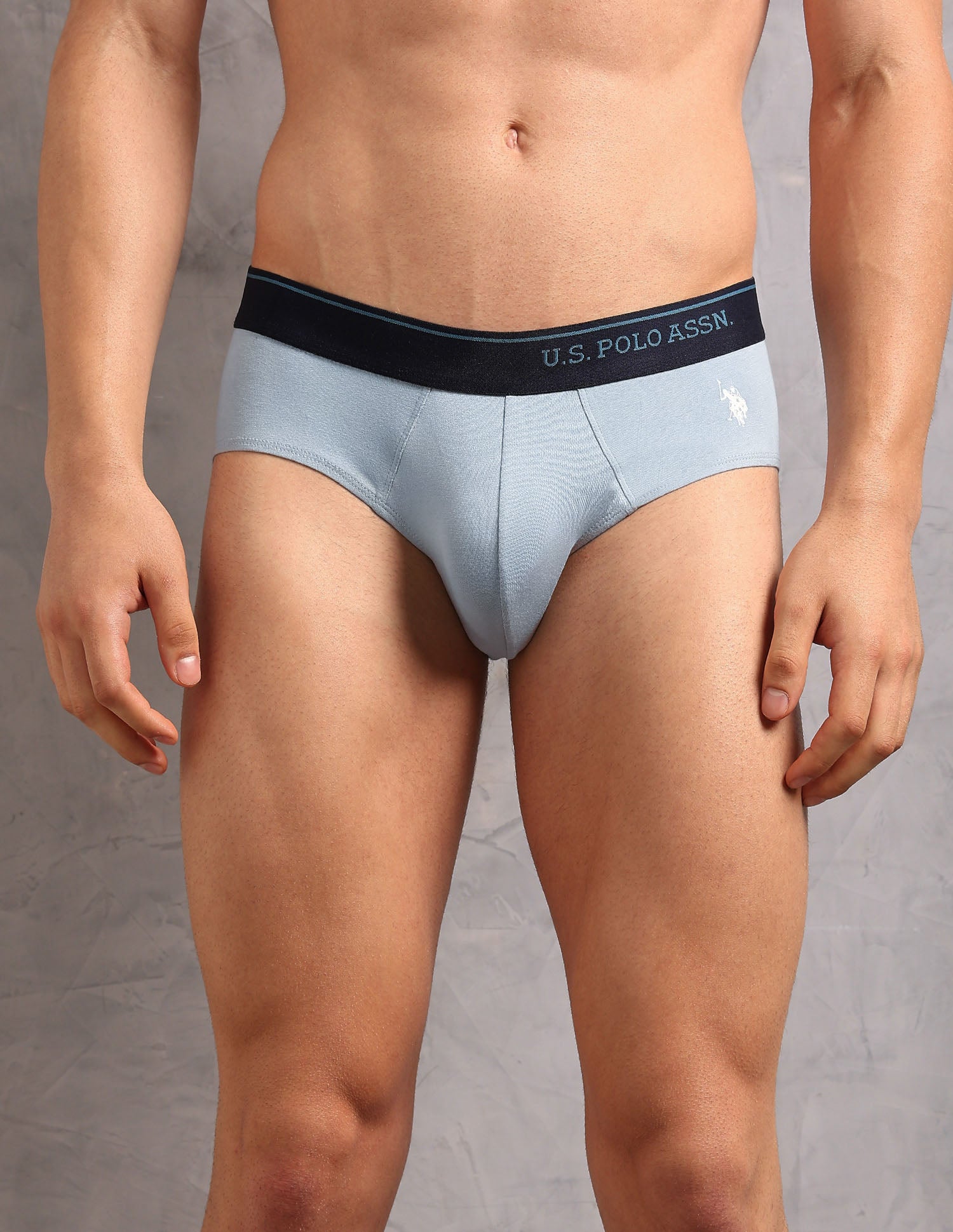 Cotton Stretch Breathable OEB18 Briefs - Pack Of 2 Blue Fog - U.S. POLO ASSN. | Large