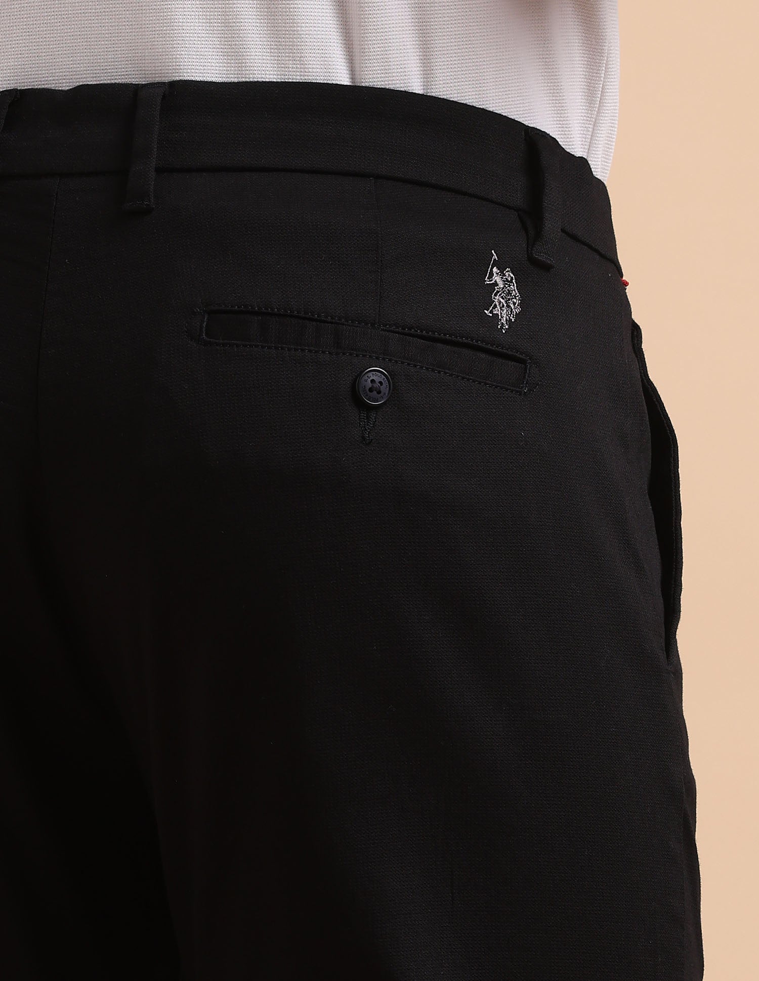 Satin Slim Fit Trousers Black - U.S. POLO ASSN. | Large