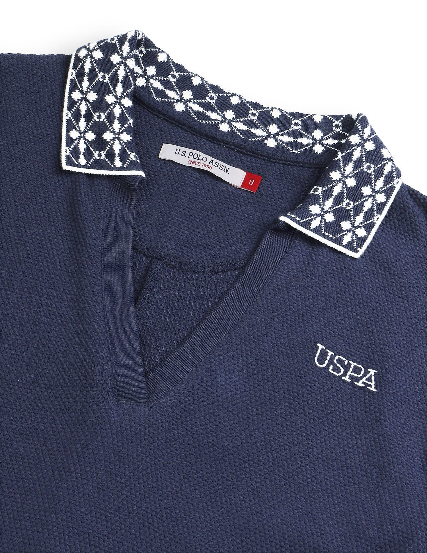 Textured Midi Polo Dress Blue - U.S. Polo Assn. India | Large