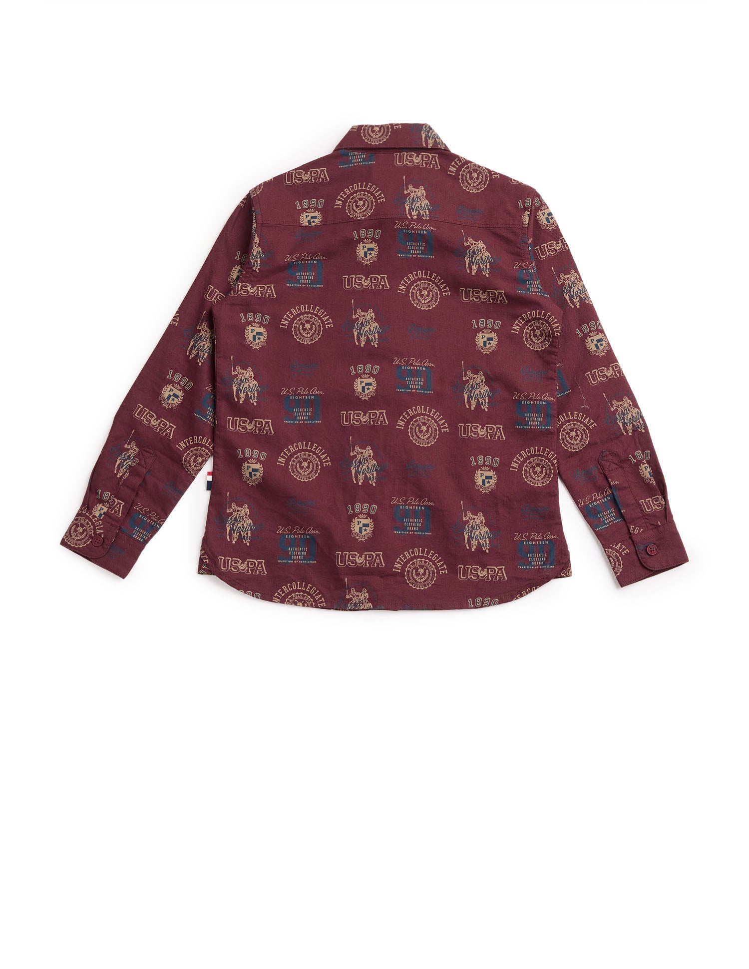 Boys All Over Printed Oxford Shirt Maroon - U.S. POLO ASSN. | Large