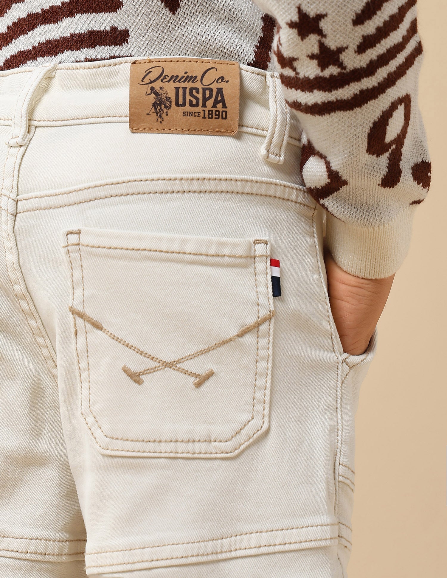 Boys Relaxed Fit Mid Rise Jeans White - U.S. POLO ASSN. | Large