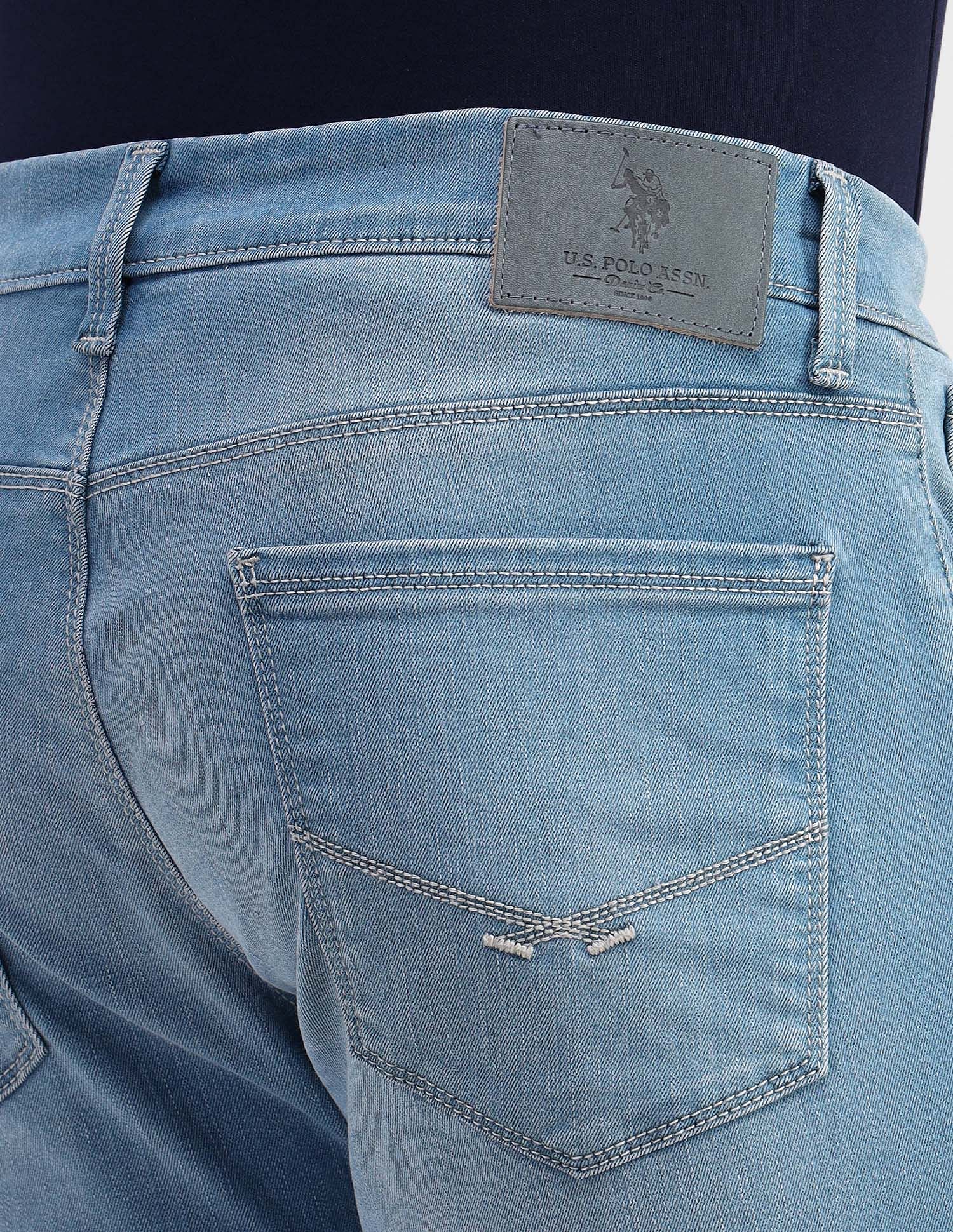 Brandon Slim Tapered Fit Blue Jeans Blue - U.S. Polo Assn. India | Large