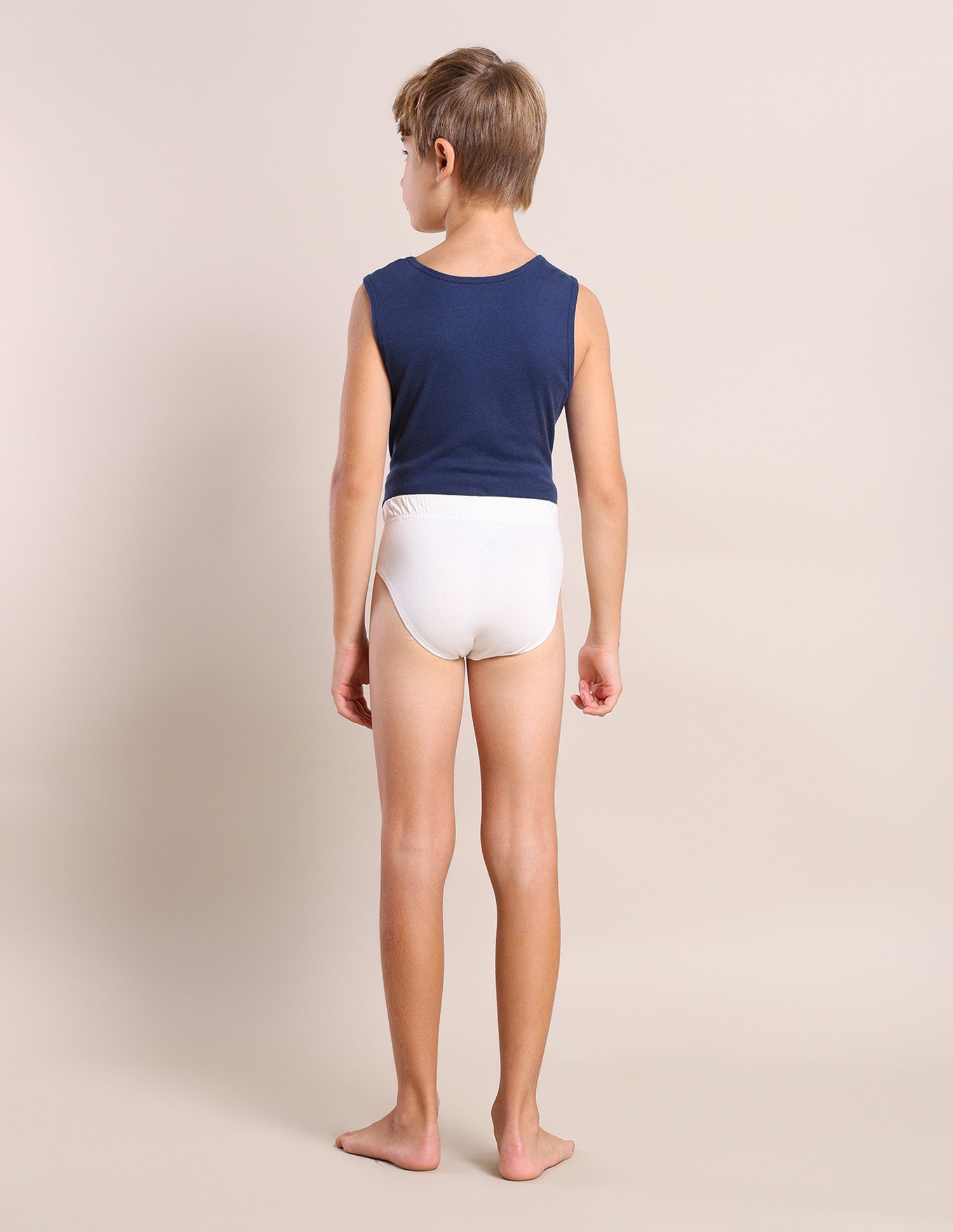 Boys Cotton Spandex Solid Briefs - Pack Of 3 Orange, Blue and White - U.S. POLO ASSN. | Large