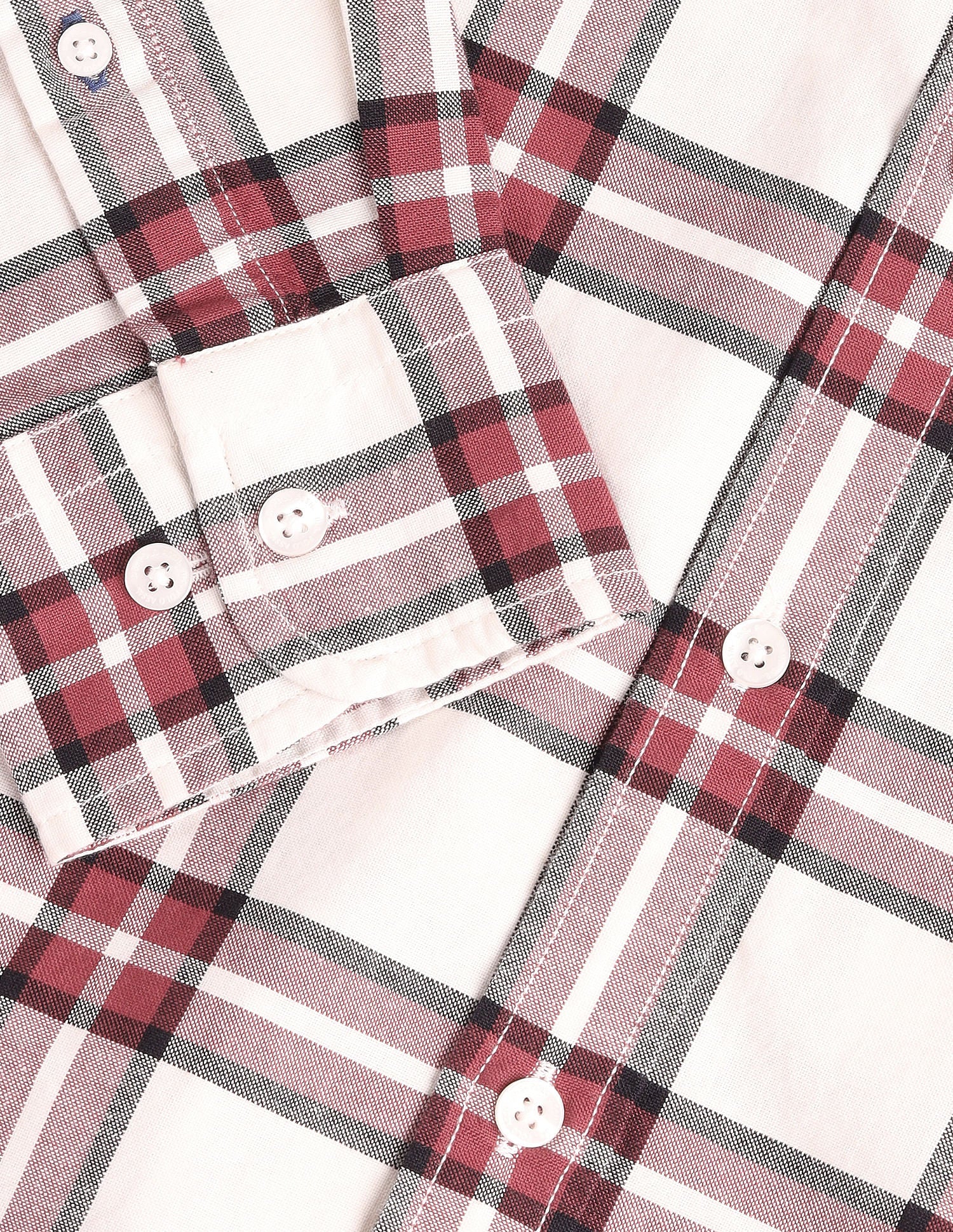 Tailored Fit Checked Shirt Off White - U.S. Polo Assn. India | Large