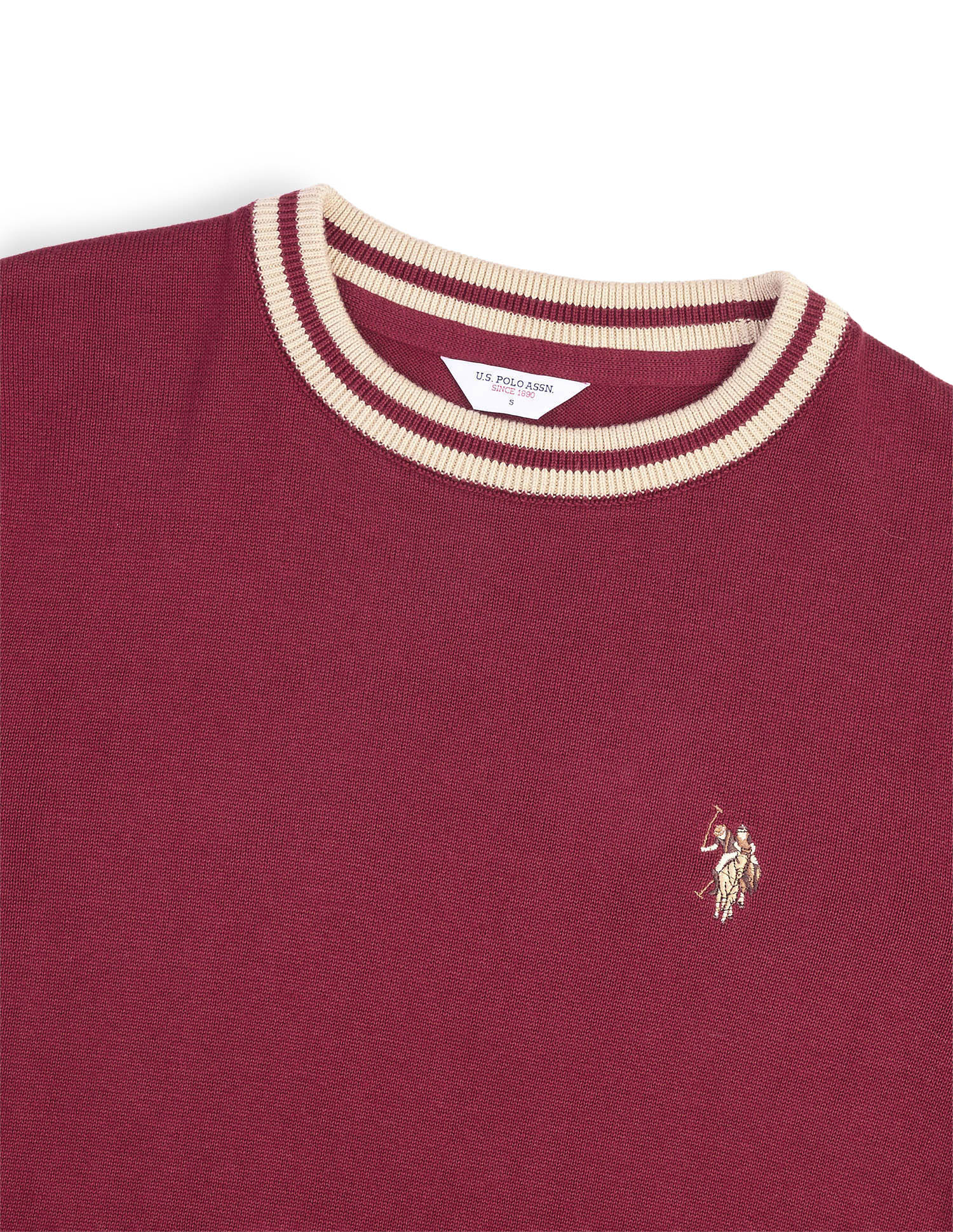Solid Relaxed Fit Sweater Dark Red - U.S. Polo Assn. India | Large