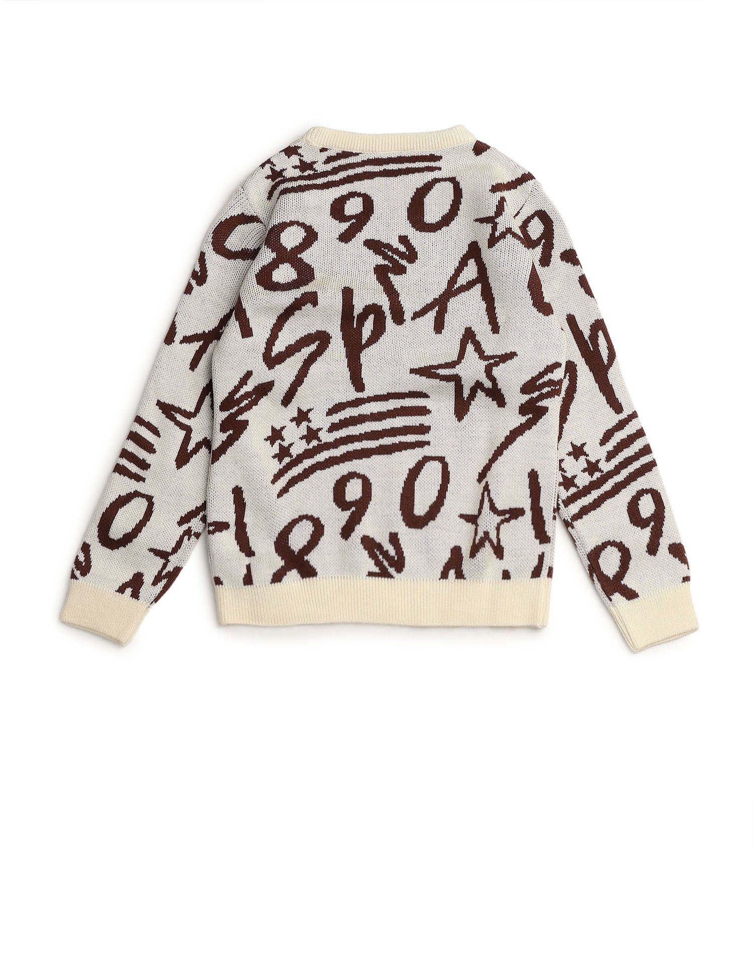 Boys Graphic Patterned Knit Sweater Off White - U.S. POLO ASSN. | Large