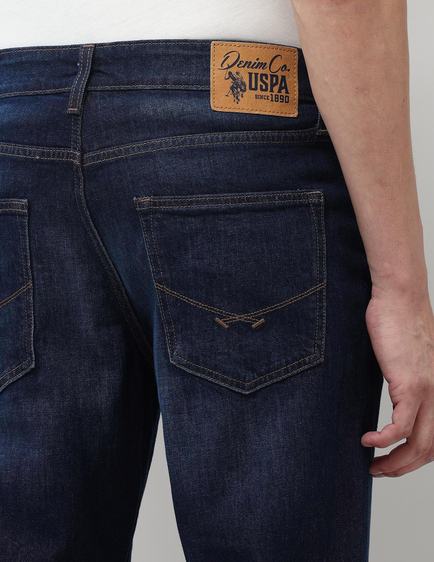 Cole Comfort Cropped Fit Blue Jeans Dark Wash - U.S. POLO ASSN. | Large