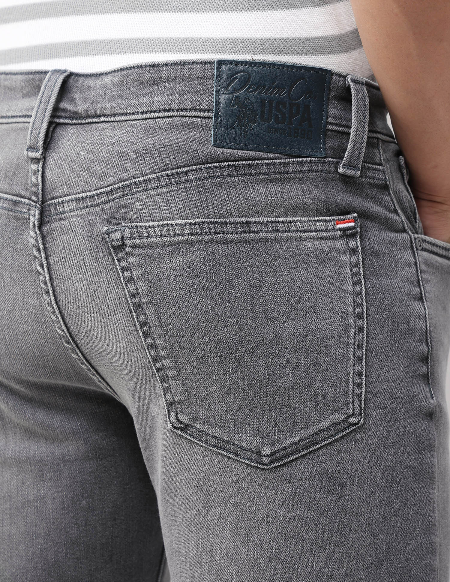 Brandon Slim Tapered Fit Grey Jeans Grey - U.S. Polo Assn. India | Large