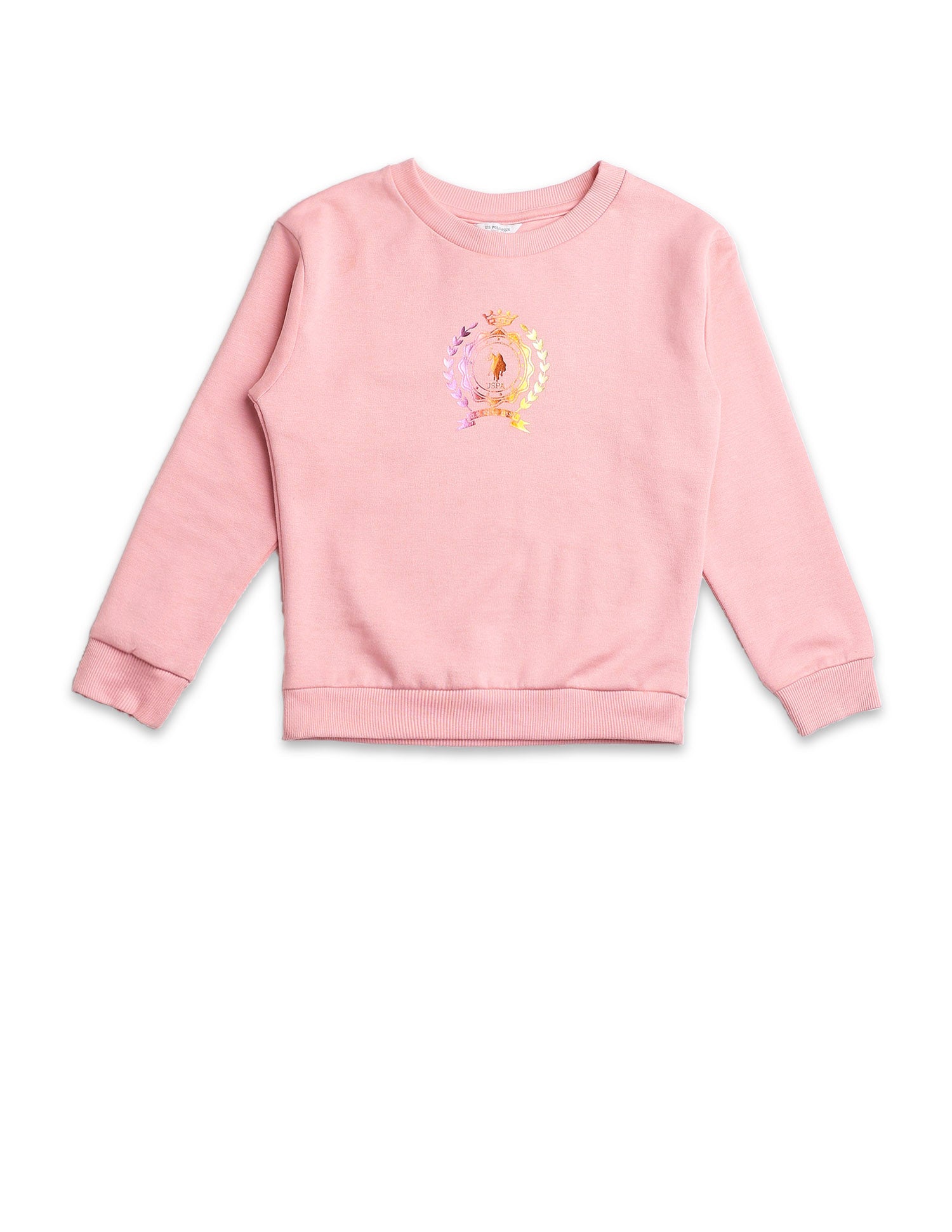 Girls Graphic Print Sweatshirt Light Pink - U.S. POLO ASSN. | Large