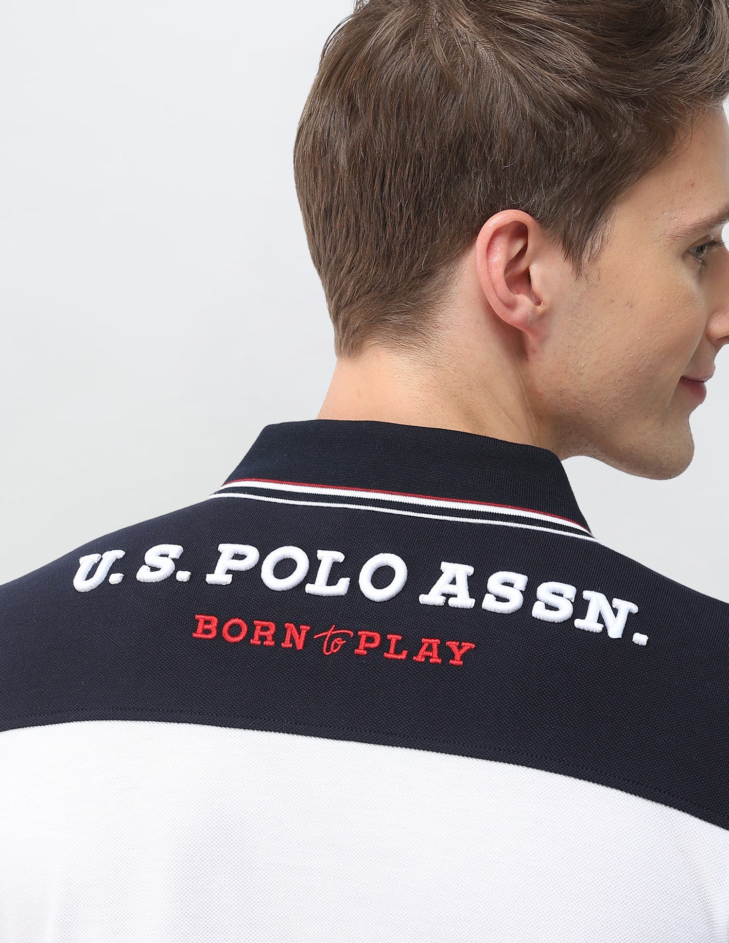 Colourblocked Slim Fit Polo Shirt White - U.S. Polo Assn. India | Large