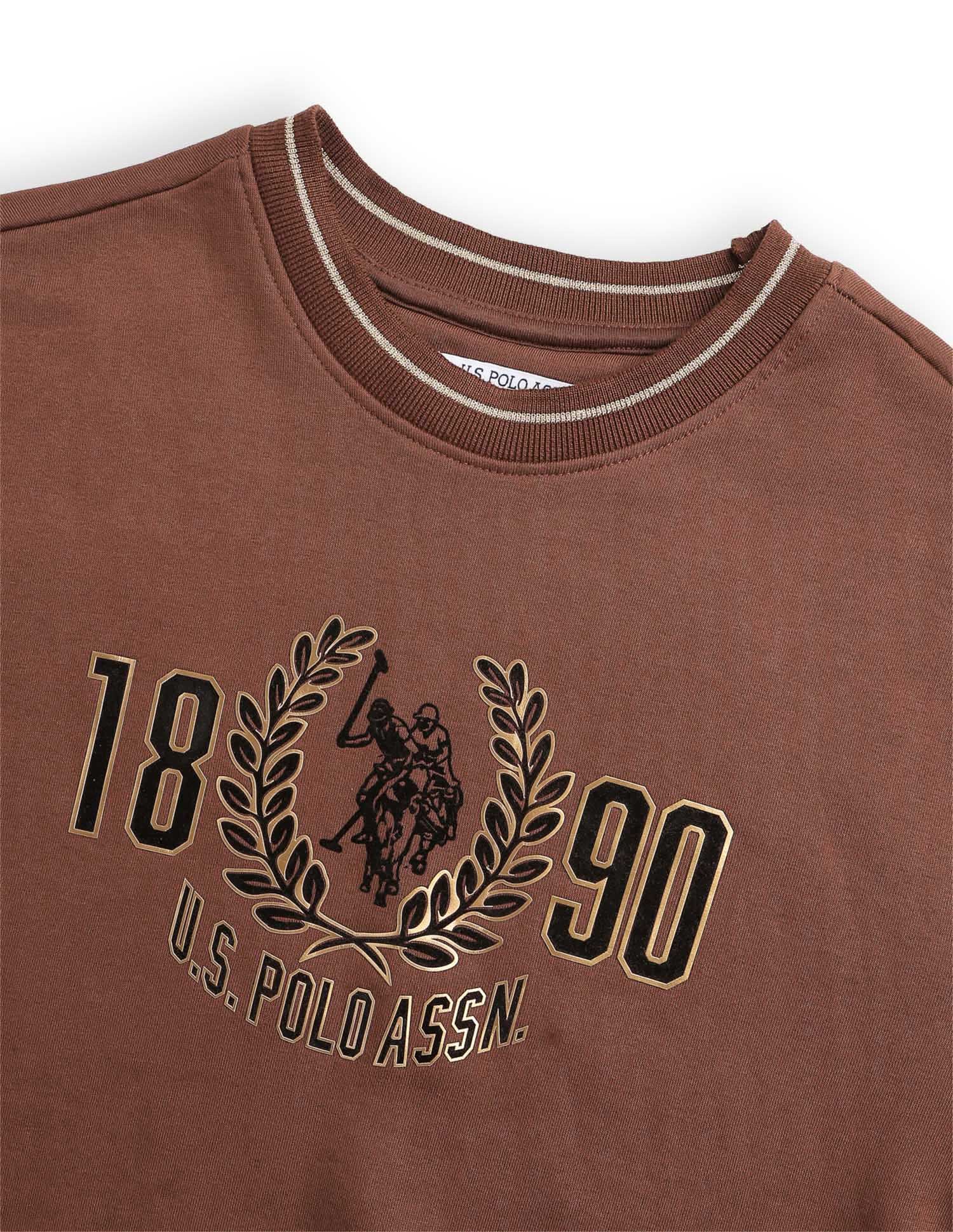 Brand Printed Regular Fit  Sweater Brown - U.S. POLO ASSN. | Large