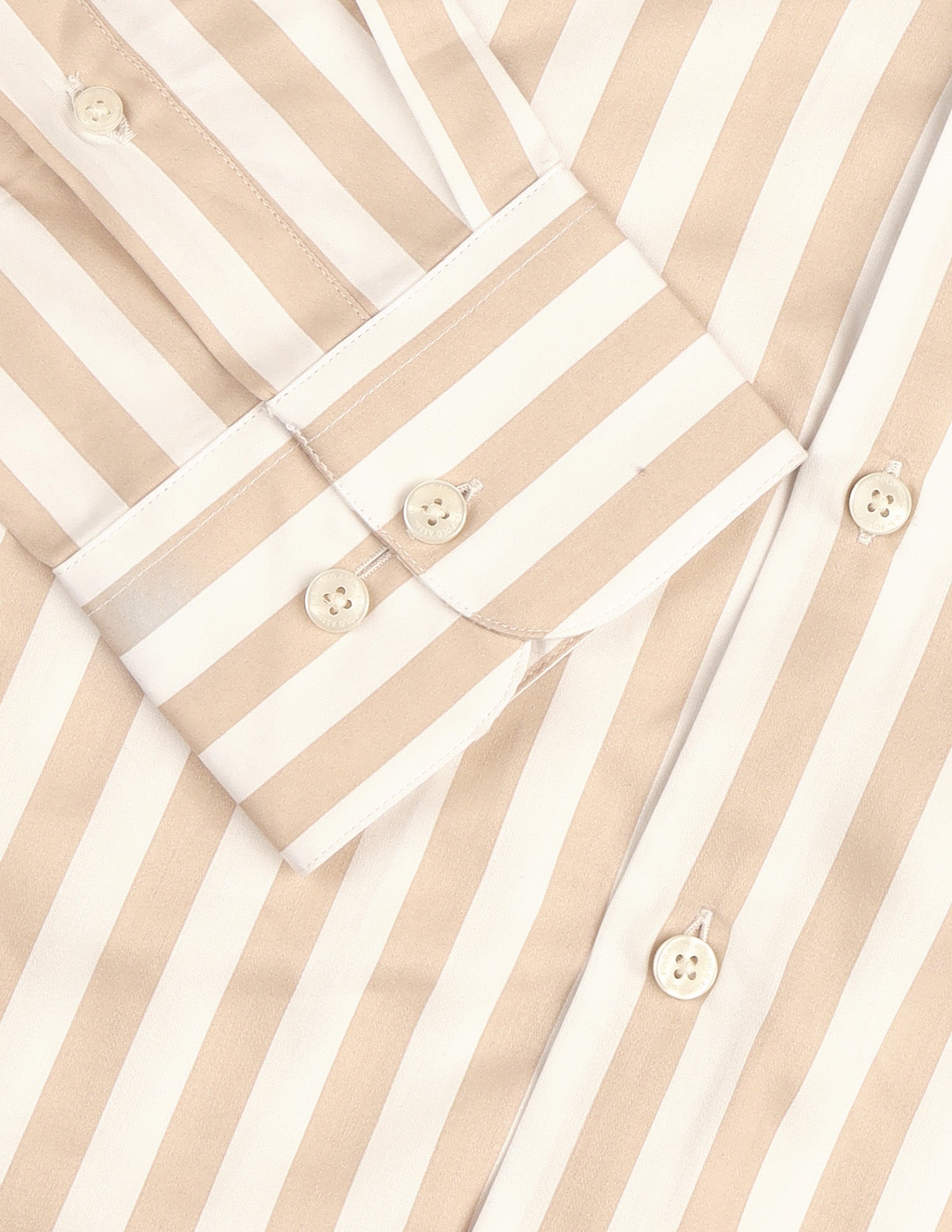 Vertical Striped Satin Shirt Beige - U.S. Polo Assn. India | Large