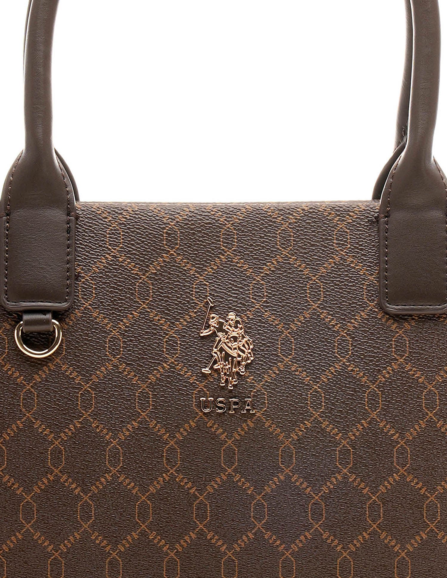 Madison Monogram Tote Bag Brown - U.S. Polo Assn. India | Large