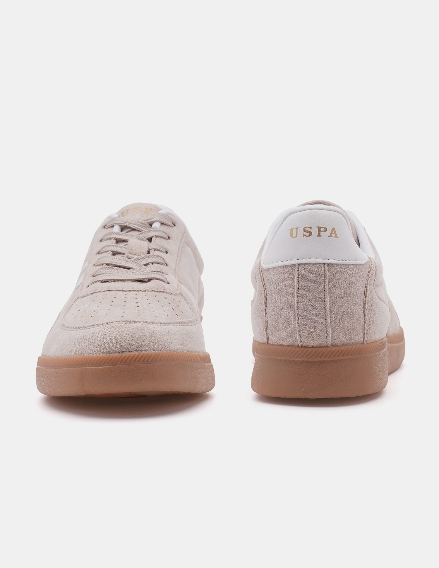 Women Round Toe Edda Striped Sneakers Beige - U.S. Polo Assn. India | Large