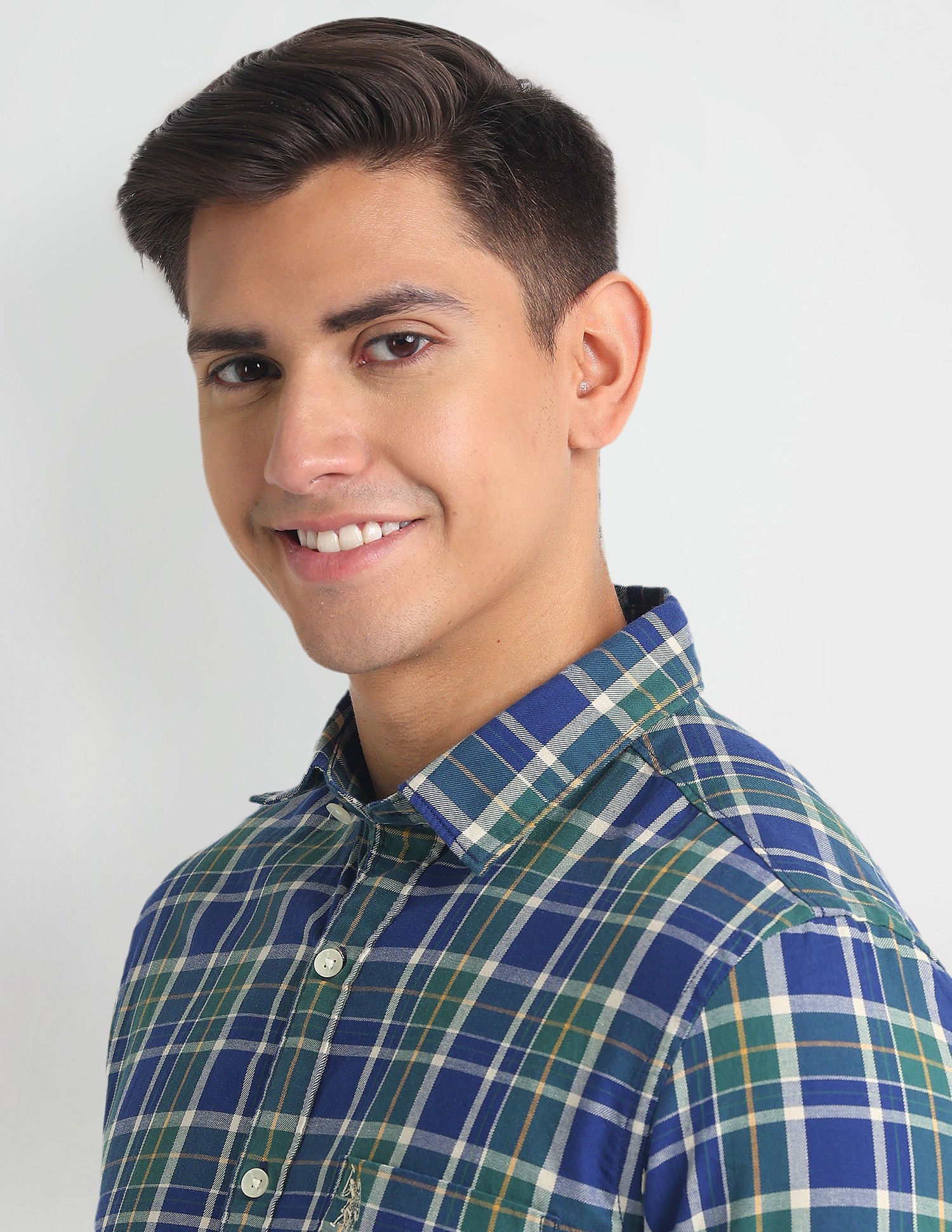 Tartan Check Slim Fit Shirt Green - U.S. Polo Assn. India | Large