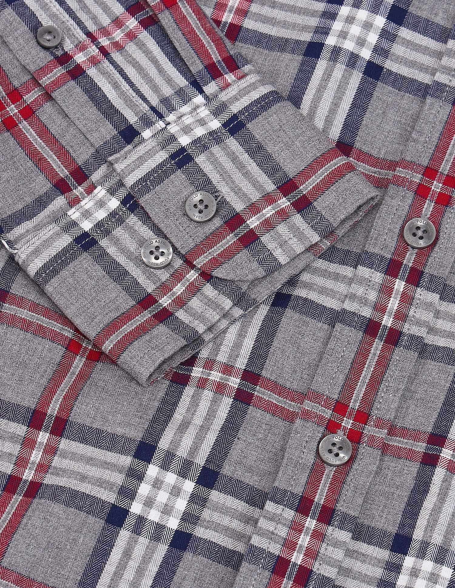 Tailored Fit Button Down Shirt Dark Grey - U.S. Polo Assn. India | Large