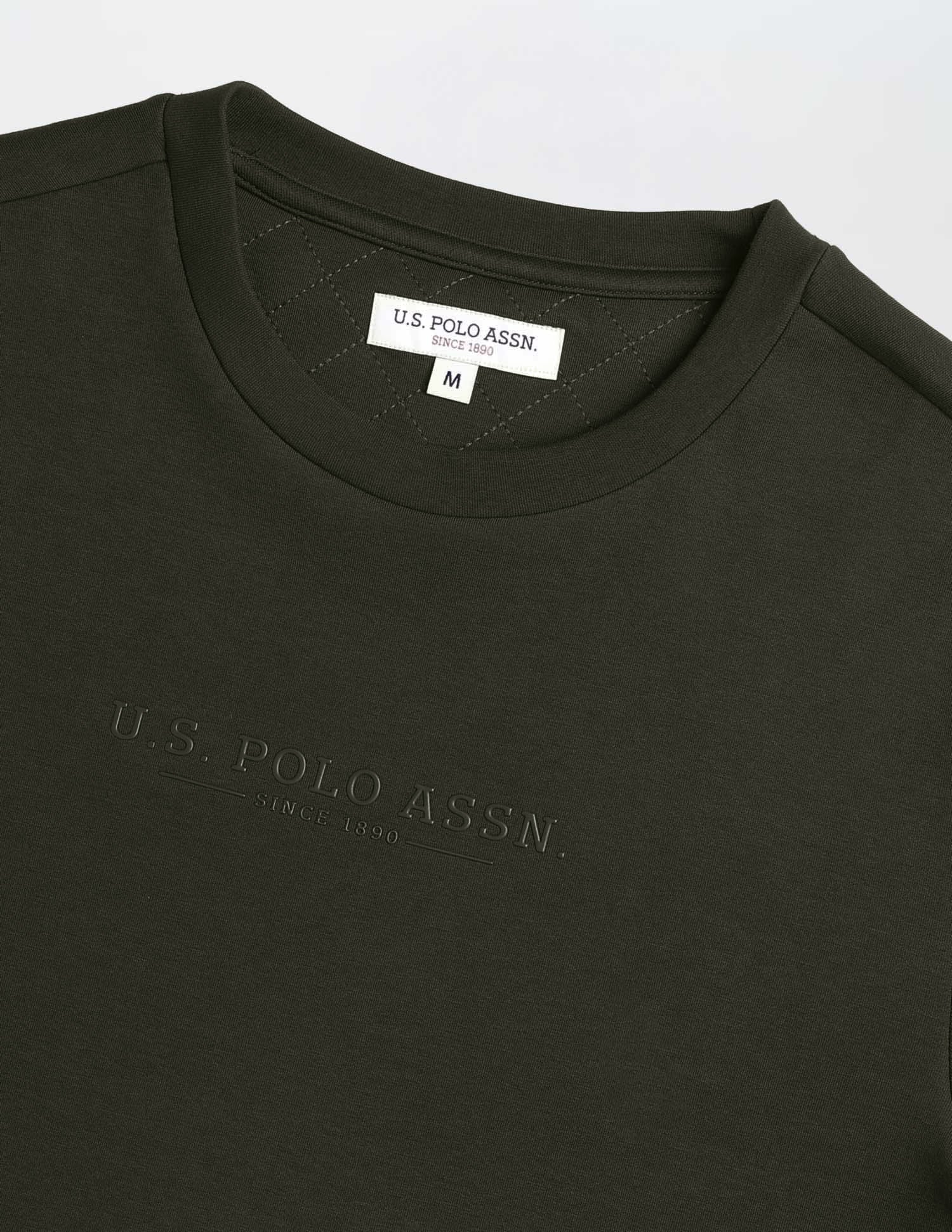 Solid Regular Fit Sweatshirt Olive - U.S. POLO ASSN. | Large