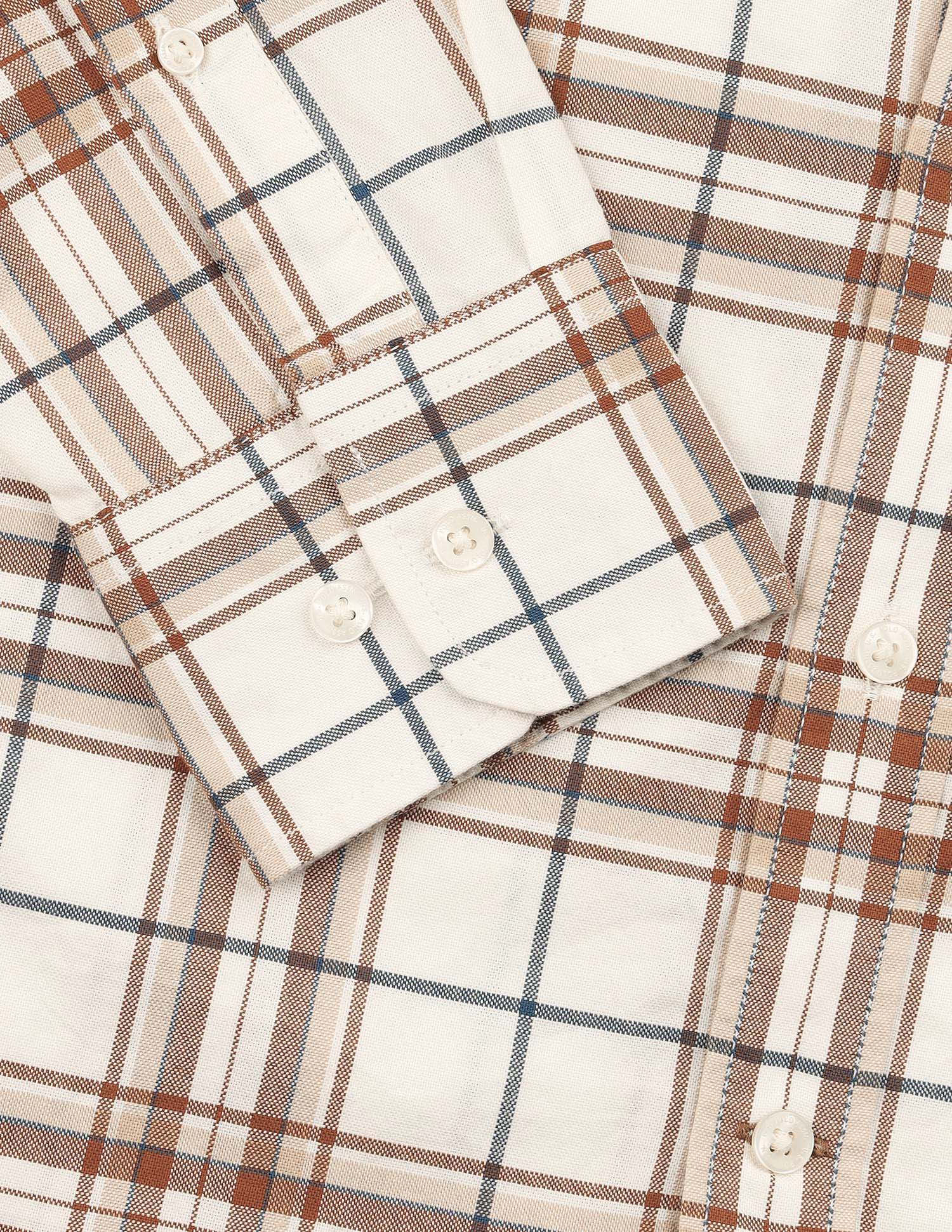Tailored Fit Tartan Checked Shirt Beige - U.S. Polo Assn. India | Large