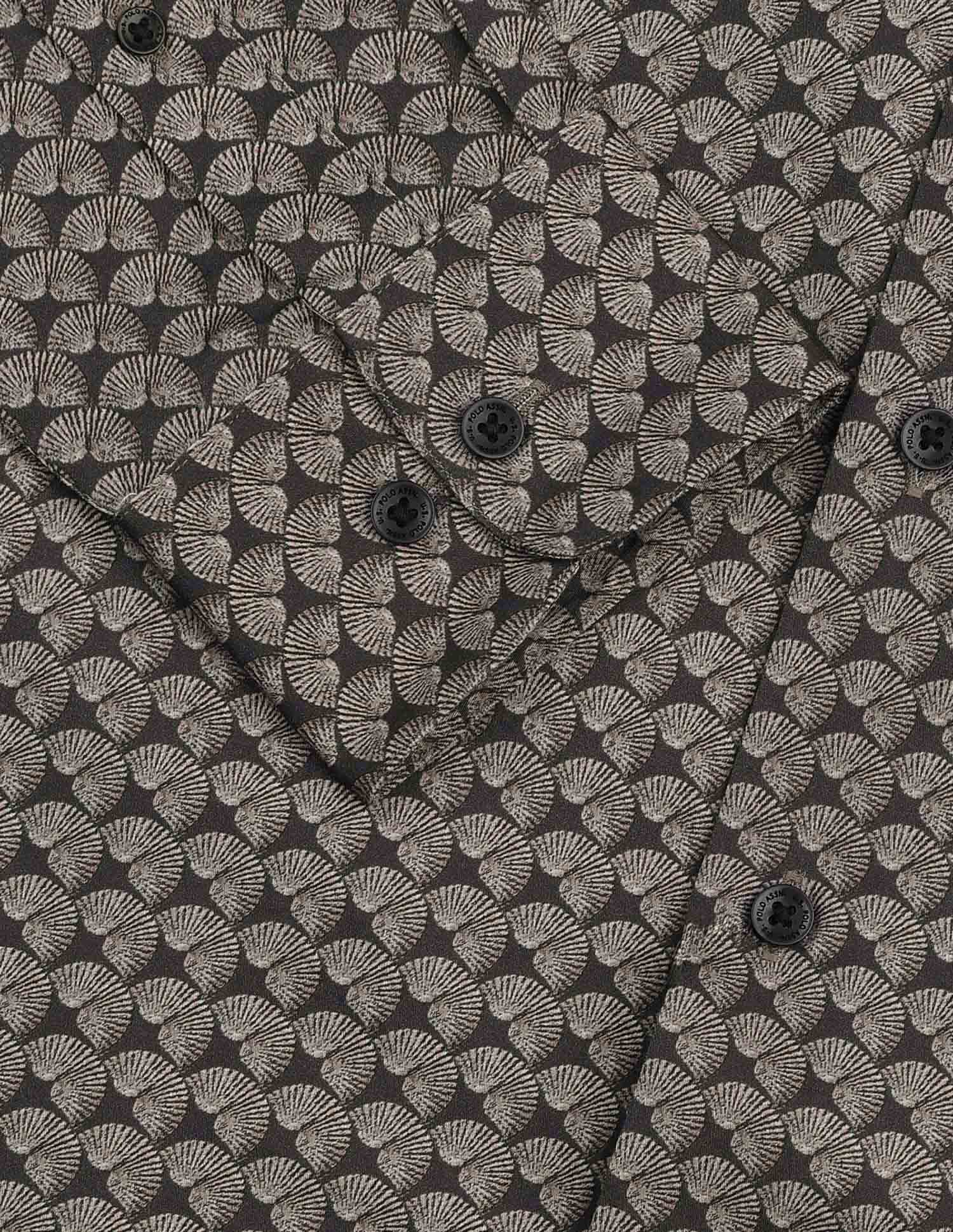 All Over Printed Pure Cotton Shirt Brown - U.S. POLO ASSN. | Large