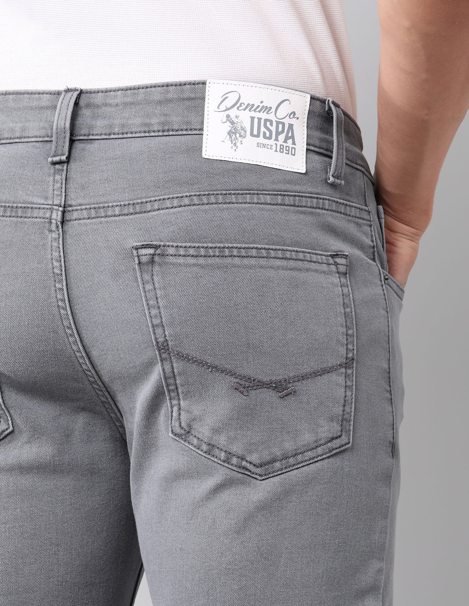 Brandon Slim Tapered Fit Grey Jeans Grey - U.S. POLO ASSN. | Large