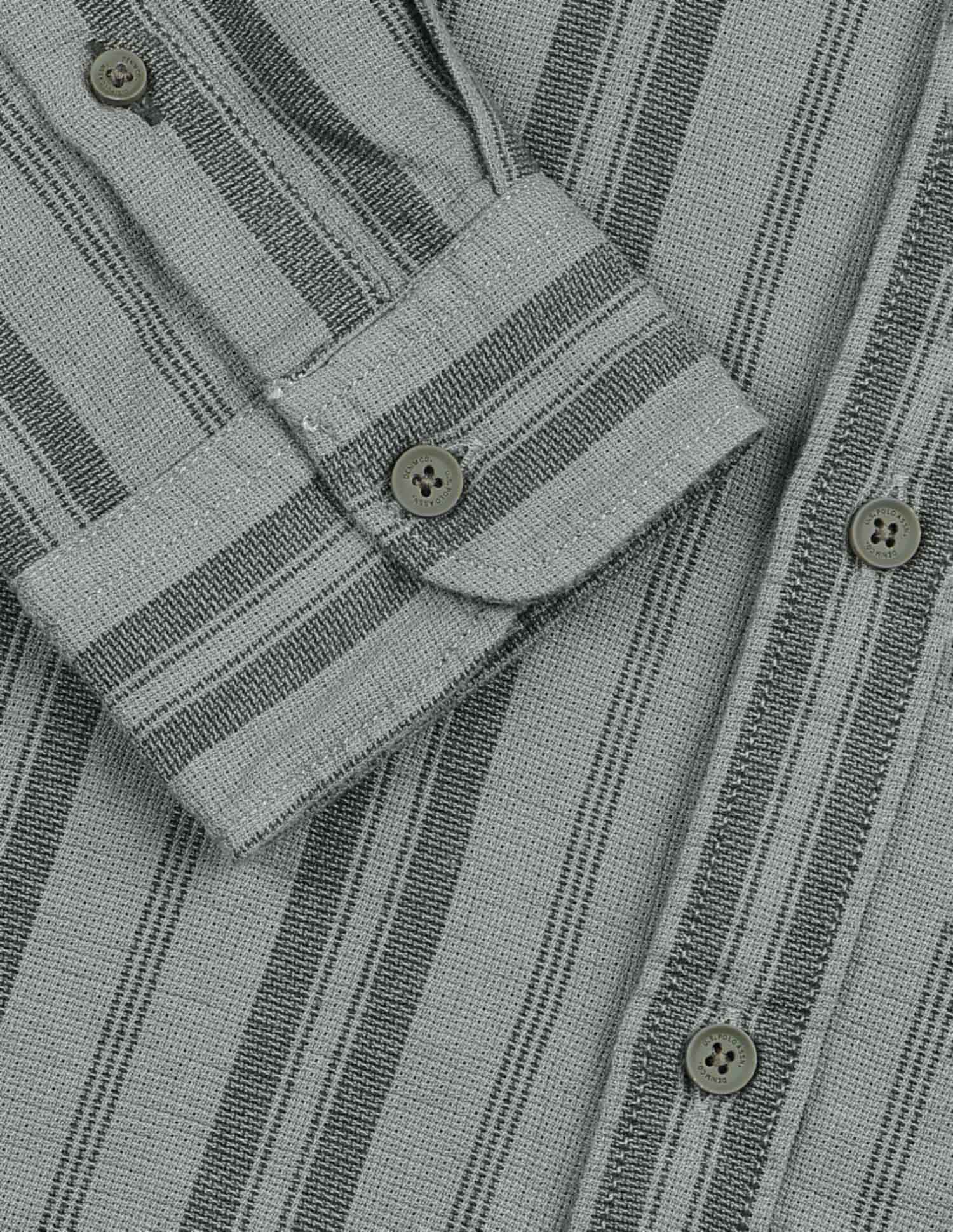 Vertical Striped Regular Fit Shirt Light Green - U.S. Polo Assn. India | Large