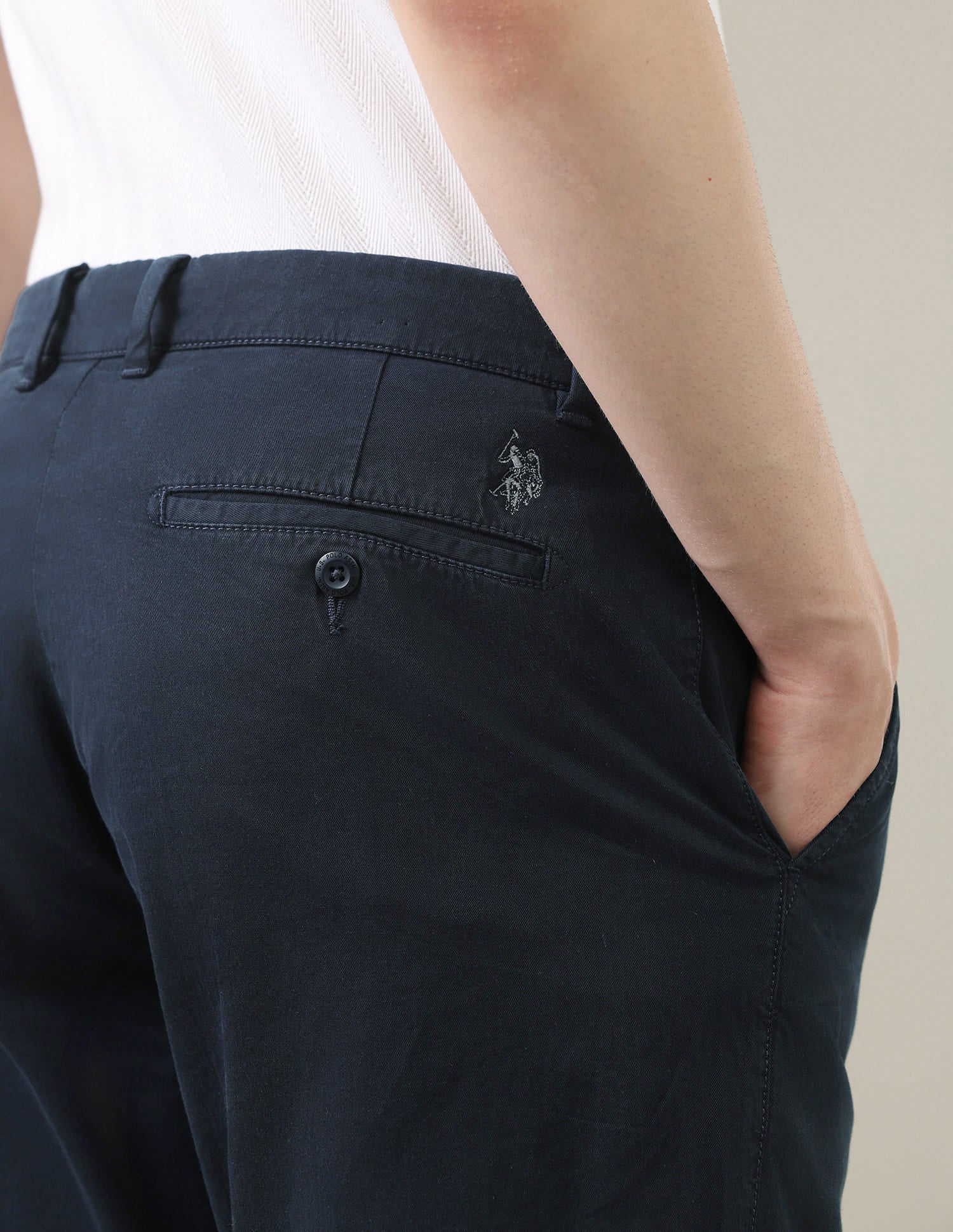 Twill Riley Straight Fit Trousers Blue - U.S. Polo Assn. India | Large