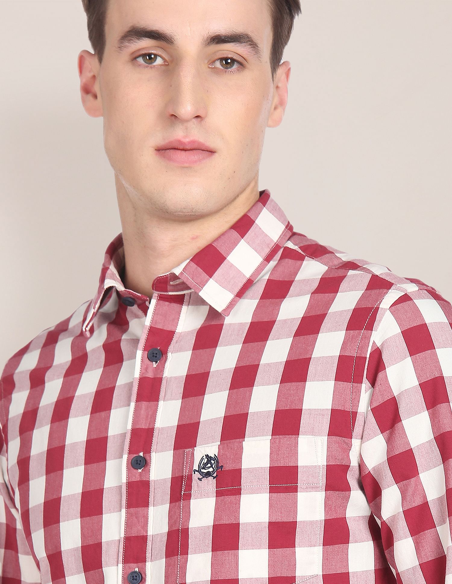 Tailored Regular Fit Check Casual Shirt Maroon - U.S. POLO ASSN. | Large