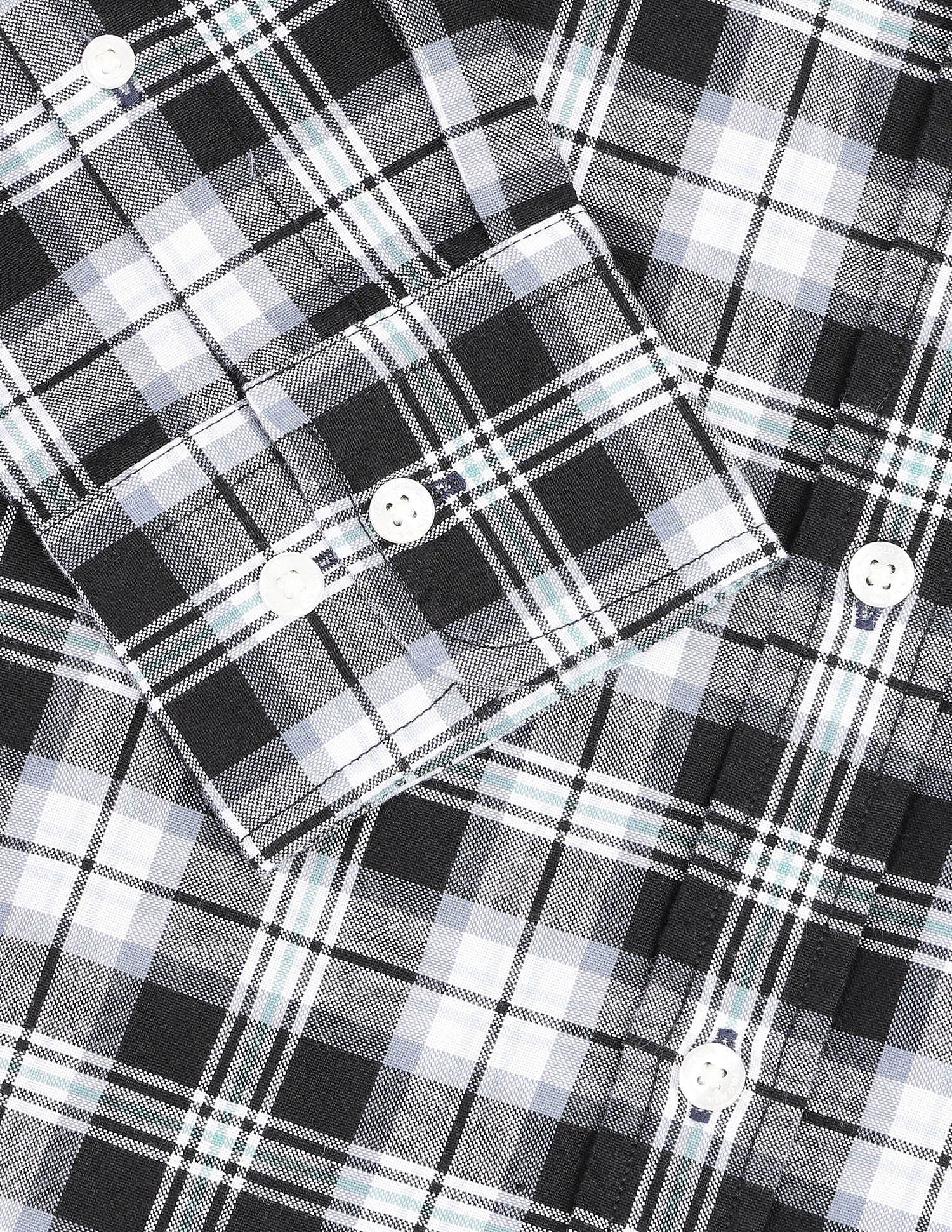 Tailored Fit Twill Checked Shirt Black - U.S. Polo Assn. India | Large