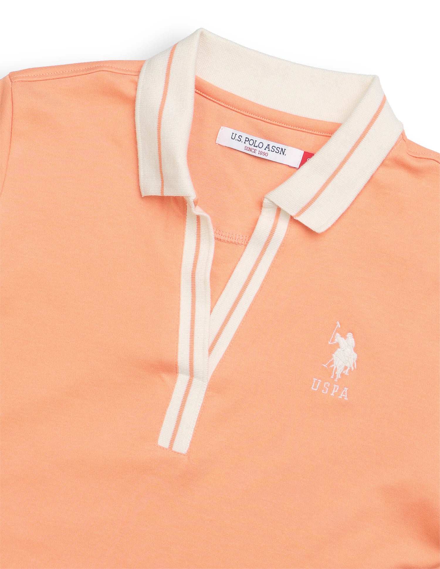 Contrast Collar Regular Fit Polo Shirt Orange - U.S. Polo Assn. India | Large