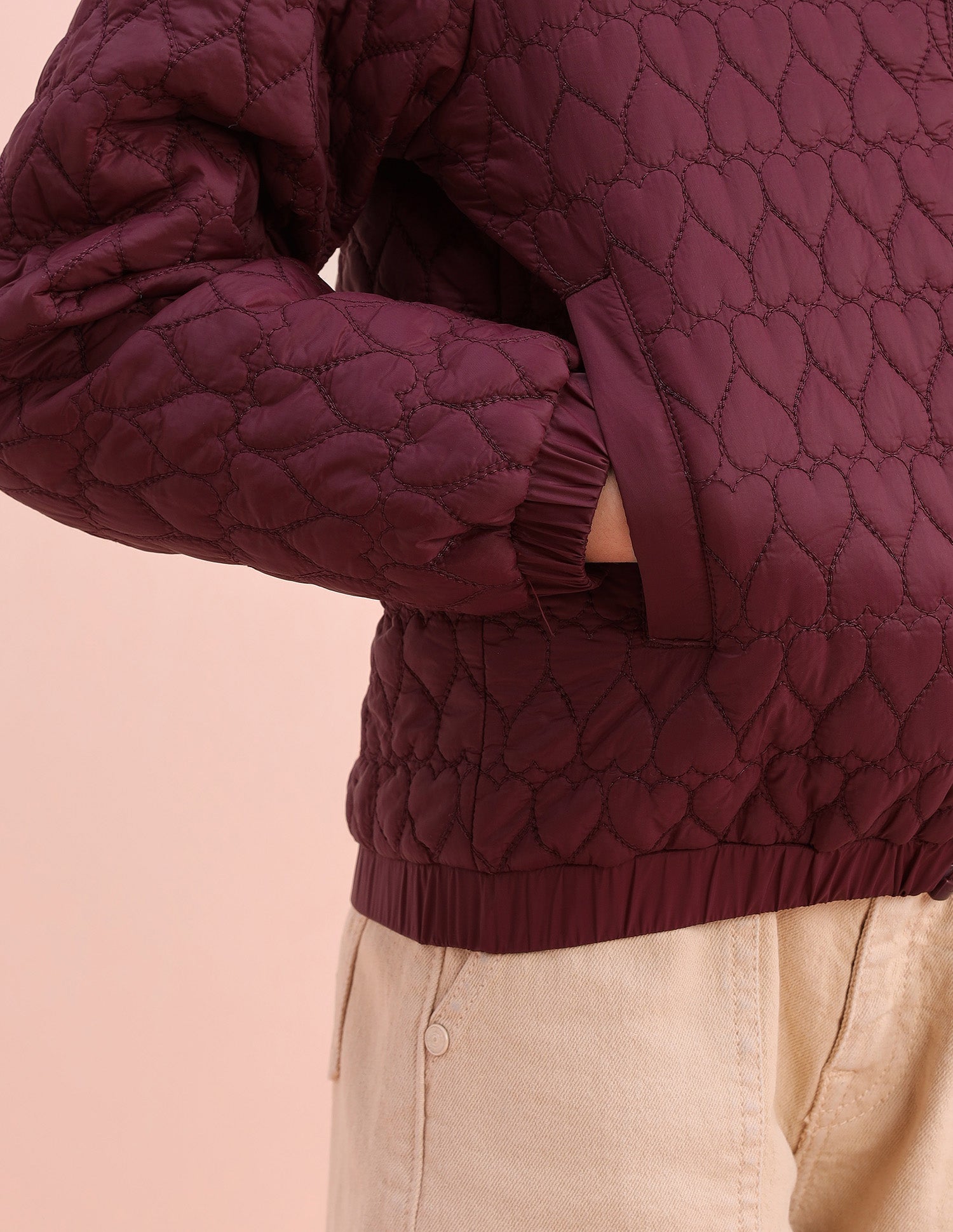 Heart Quilted Regular Fit Jacket Cherry - U.S. POLO ASSN. | Large