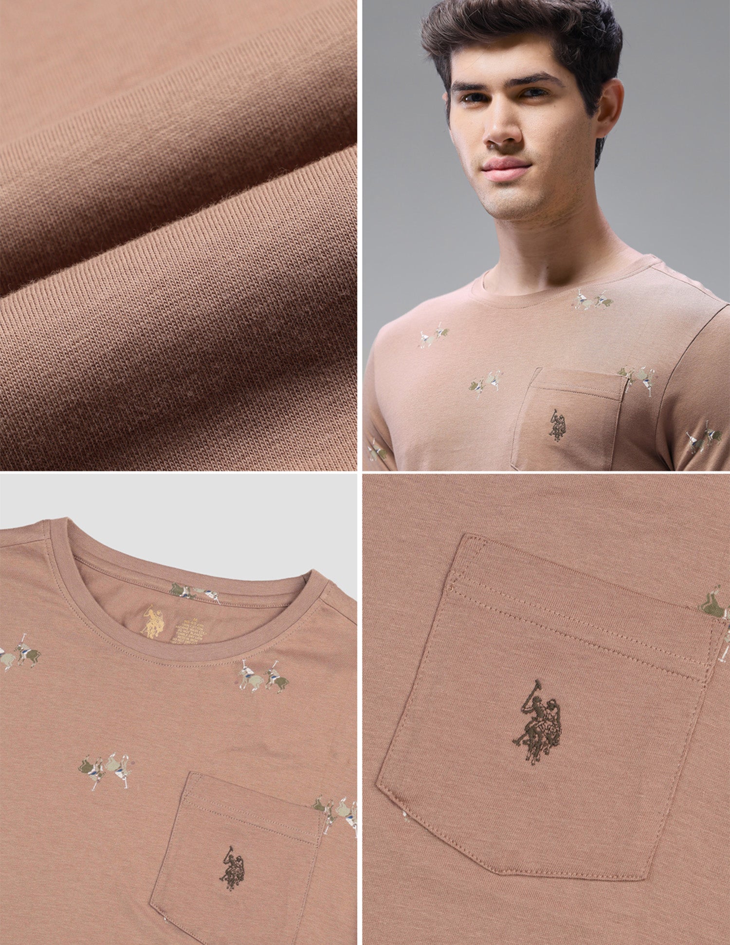 Graphic Brand Printed Regular Fit Loungewear T-Shirt Chanterelle - U.S. Polo Assn. India | Large