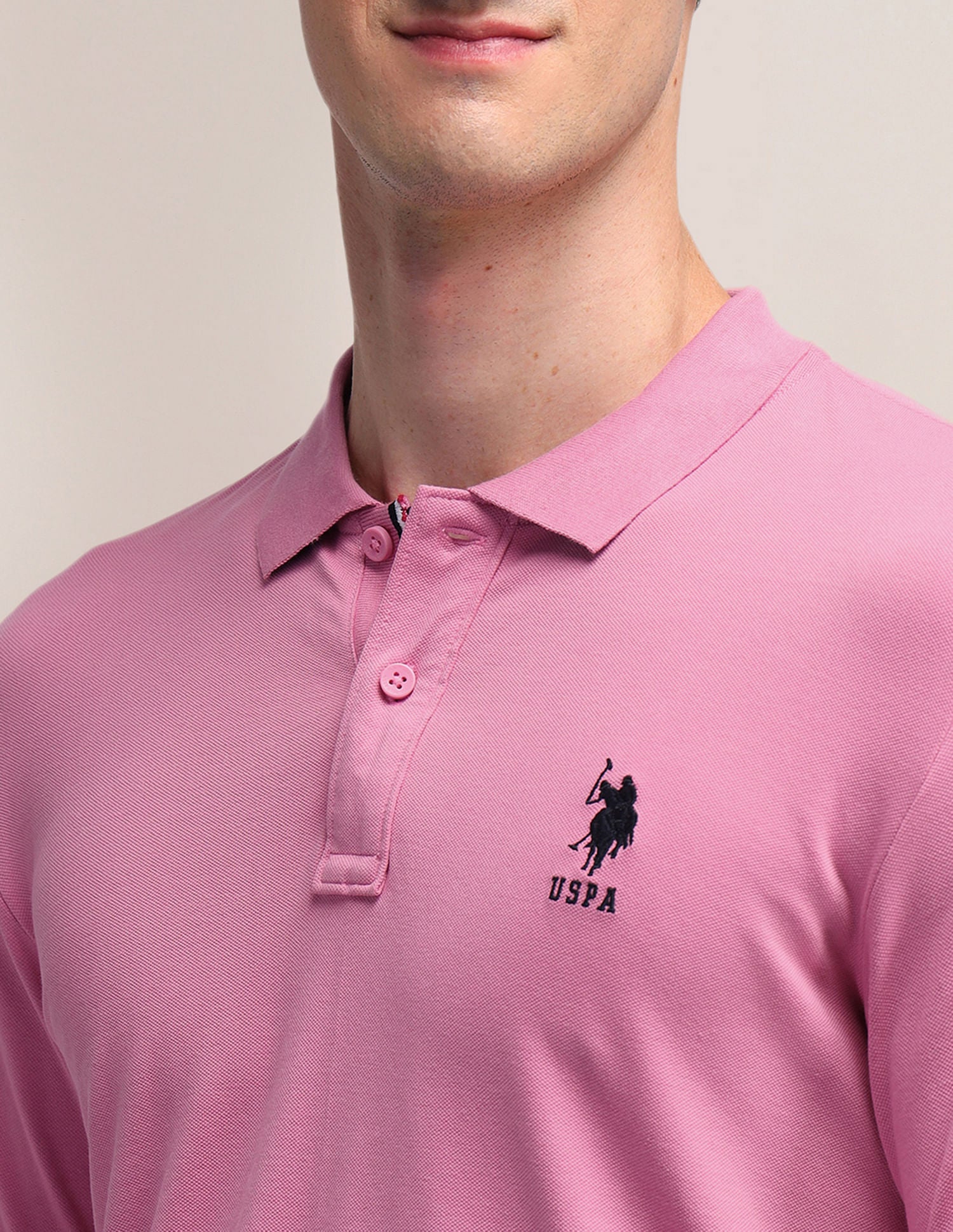 Solid Slim Fit Polo Shirt Pink - U.S. POLO ASSN. | Large