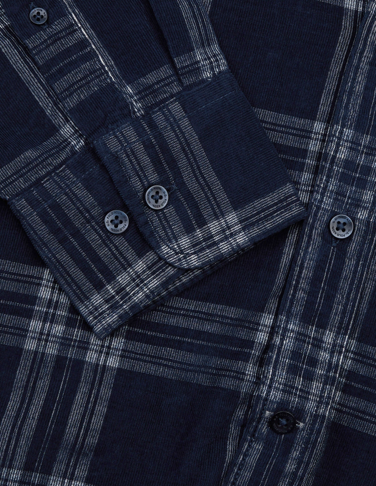 Tailored Fit Corduroy Shirt Navy - U.S. Polo Assn. India | Large