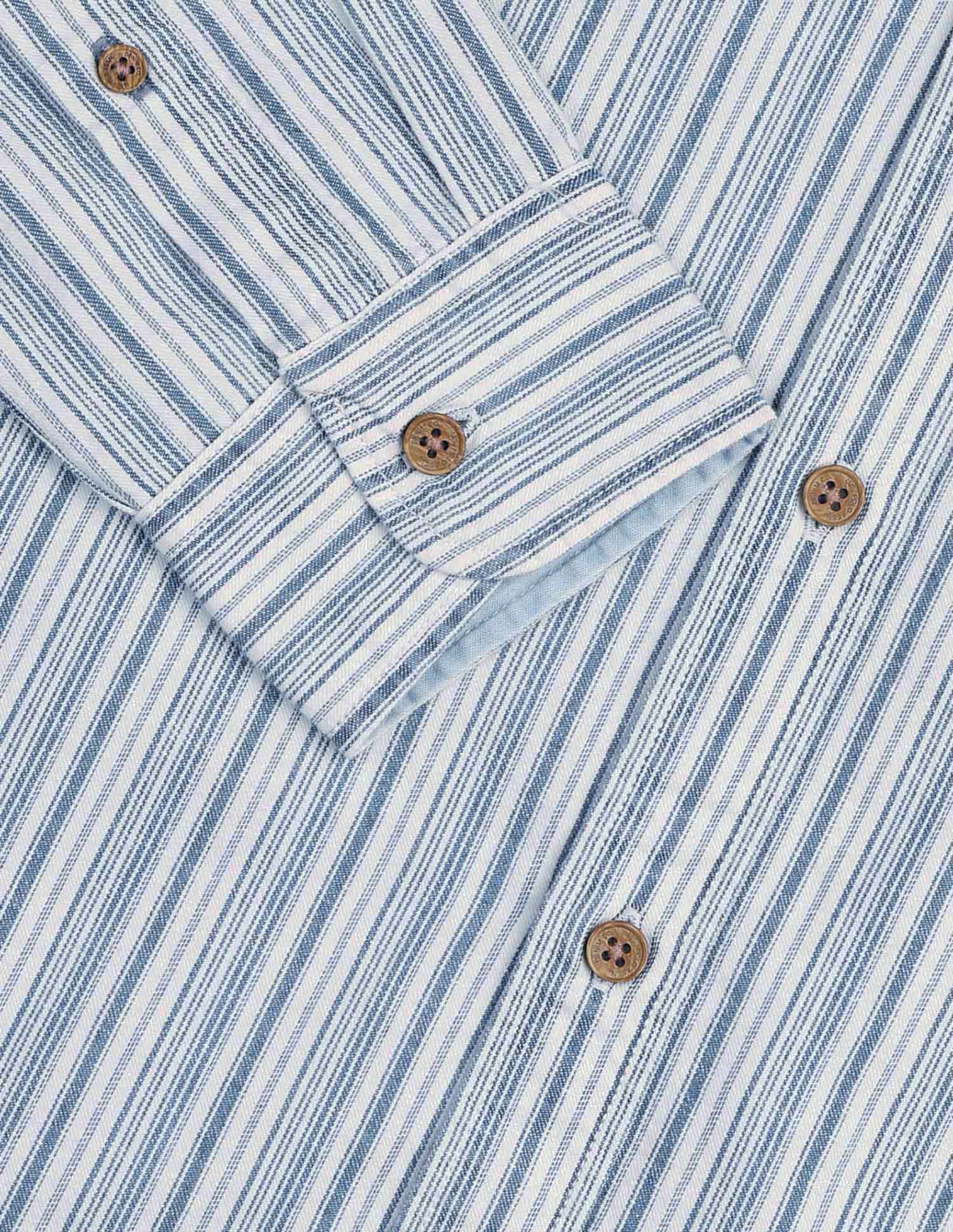 Vertical Striped Twill Shirt Indigo - U.S. POLO ASSN. | Large