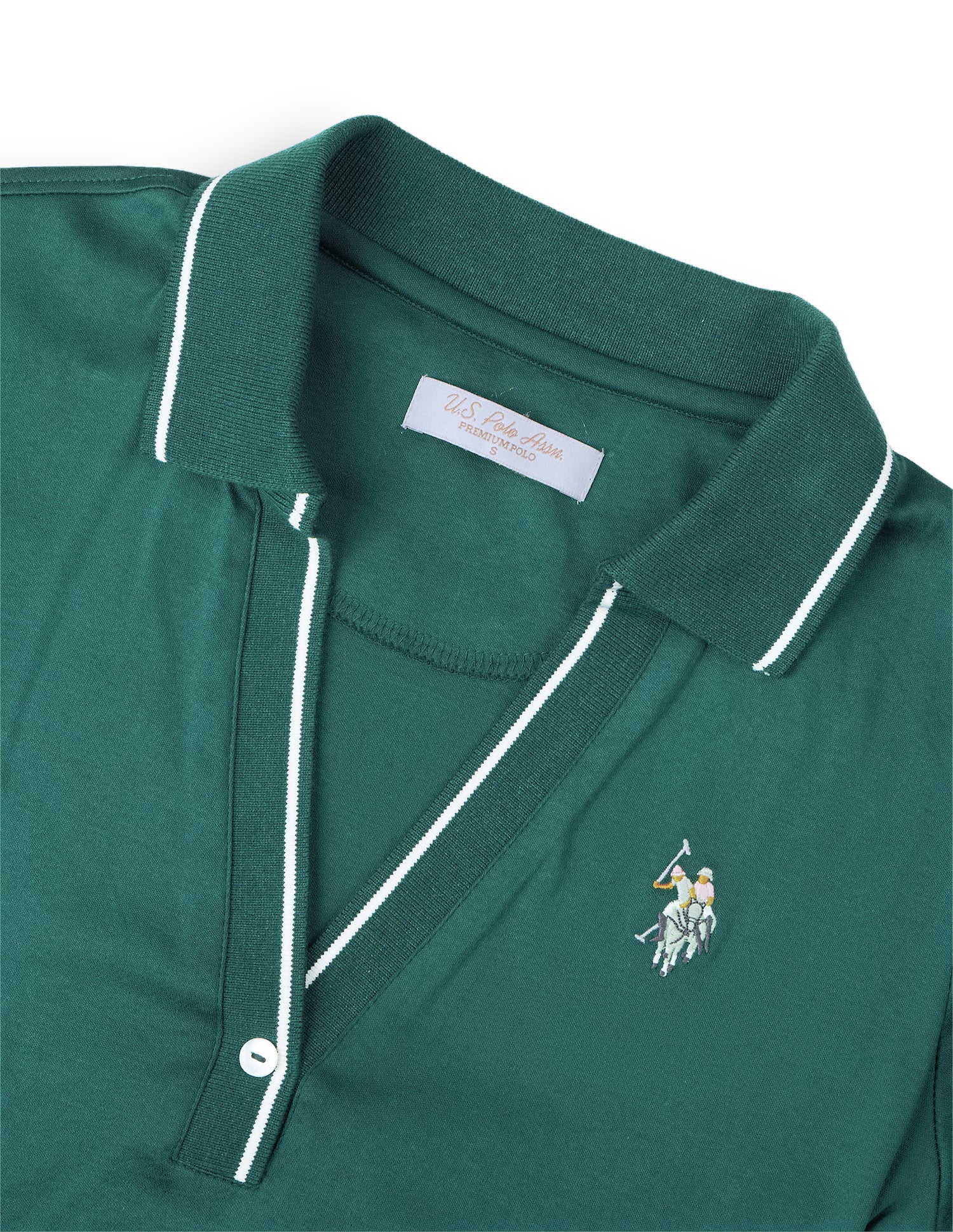 Solid Regular Fit Polo Shirt Green - U.S. Polo Assn. India | Large