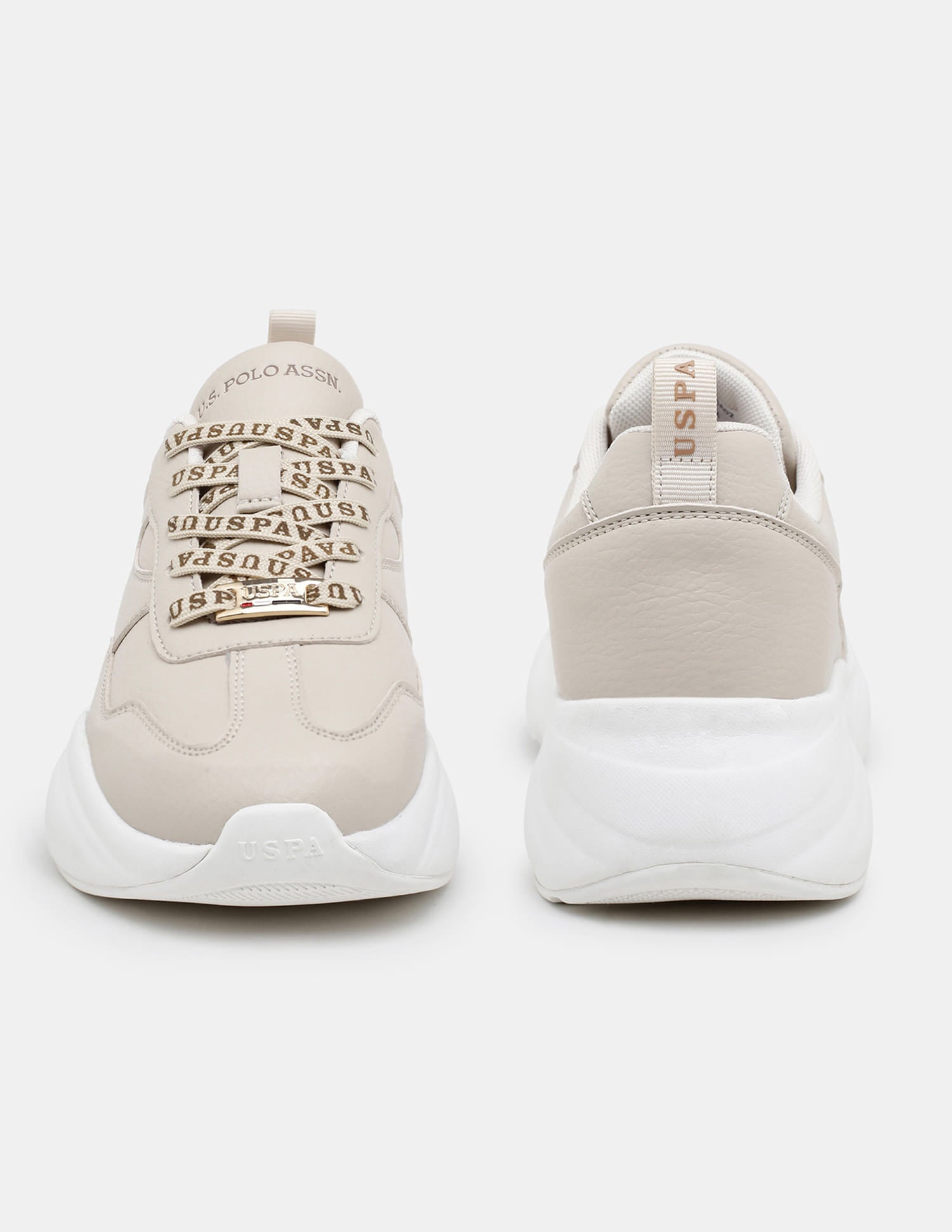 Women Lace Ups Evienne Sneakers Beige - U.S. Polo Assn. India | Large
