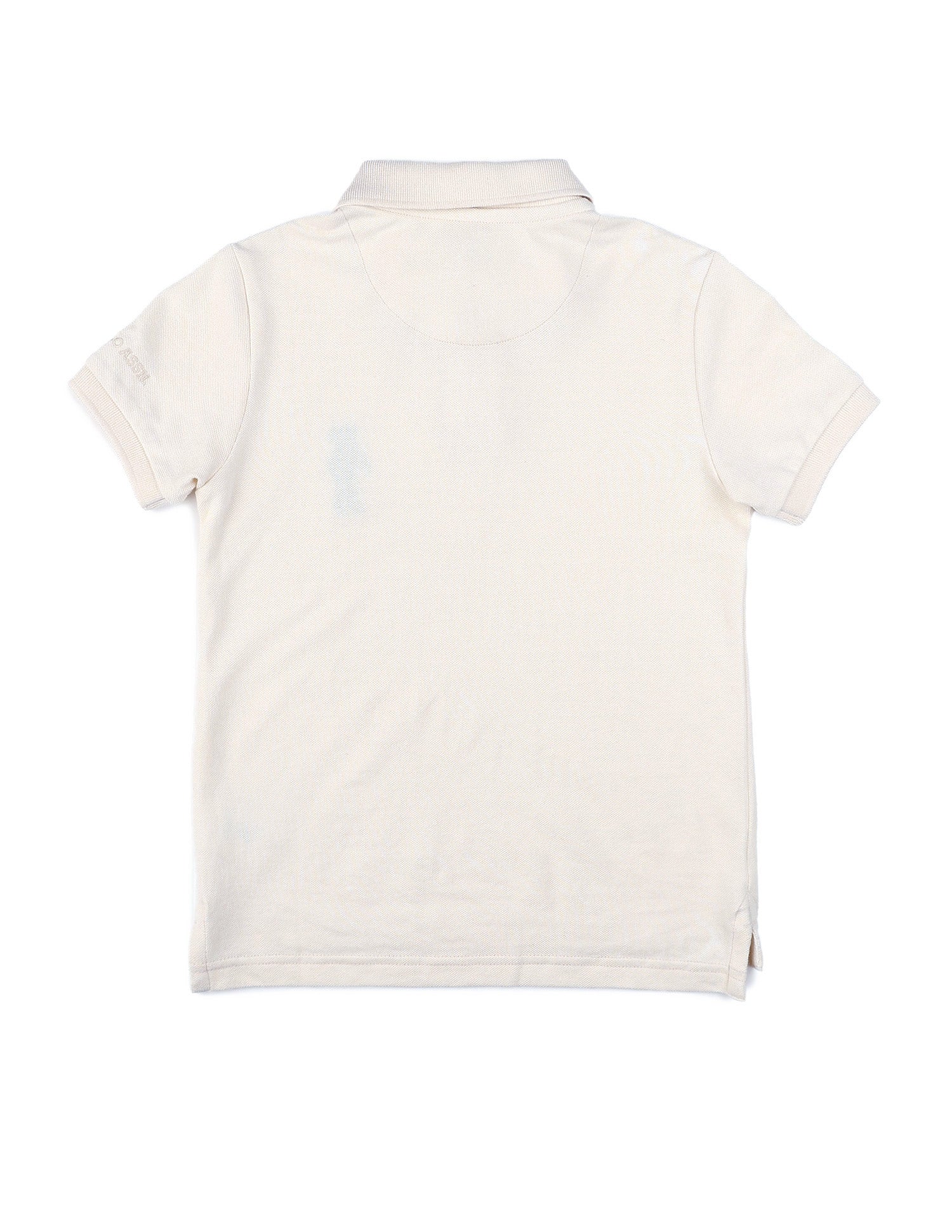 Boys Solid Pure Cotton Polo Shirt Cream - U.S. POLO ASSN. | Large