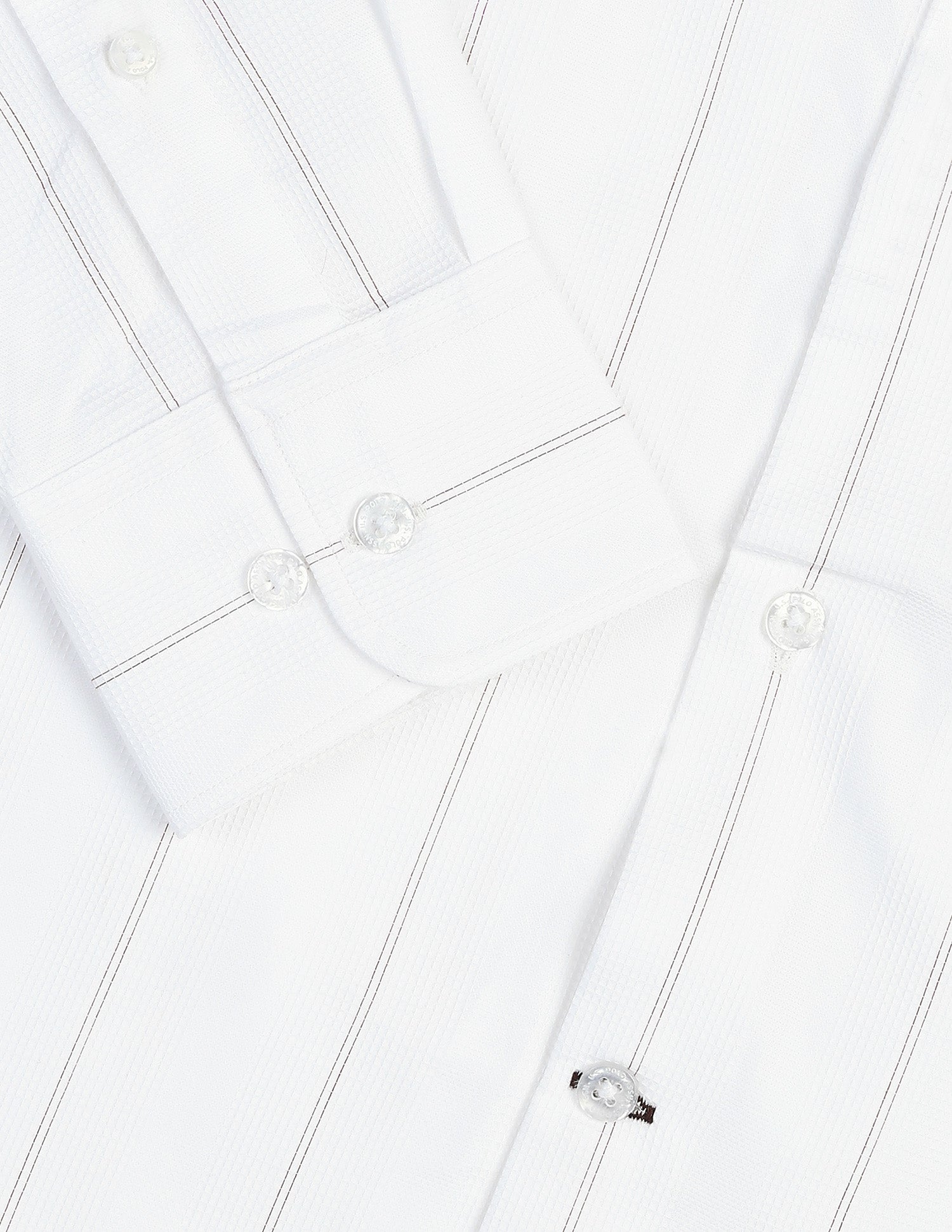 Self Design Vertical Striped Tailored Fit Shirt White - U.S. Polo Assn. India | Large