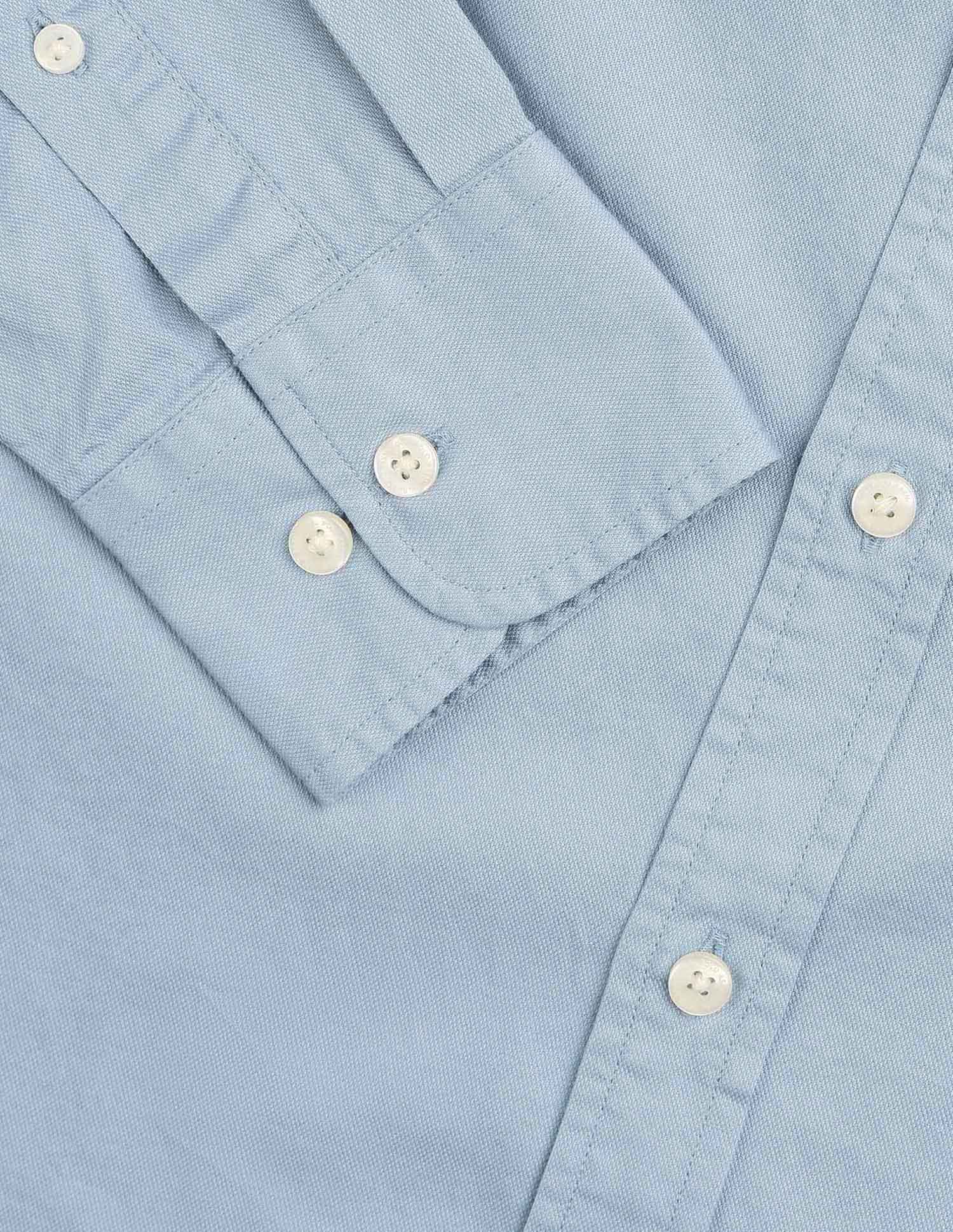 Pure Cotton Dobby Tailored Fit Shirt Light Blue - U.S. Polo Assn. India | Large