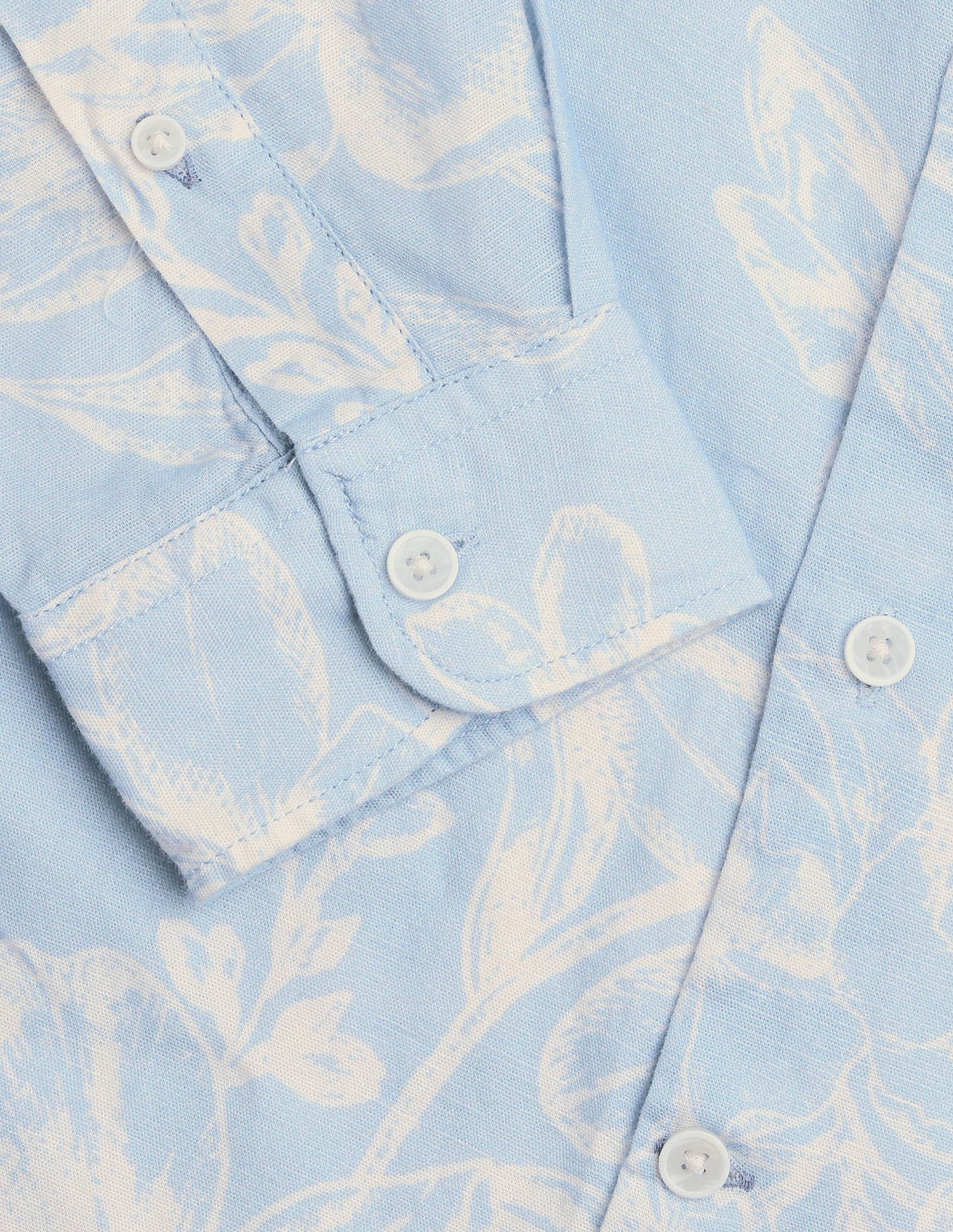 Floral Printed Regular Fit Shirt Light Blue - U.S. Polo Assn. India | Large