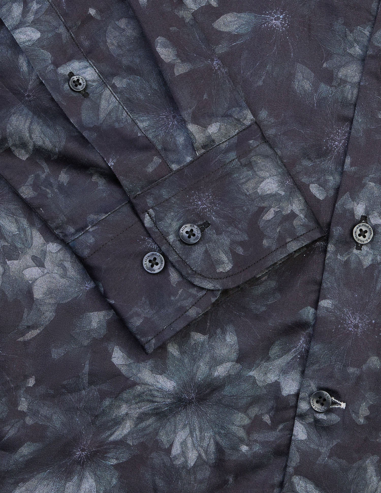 Floral Printed Satin Shirt Blue - U.S. Polo Assn. India | Large