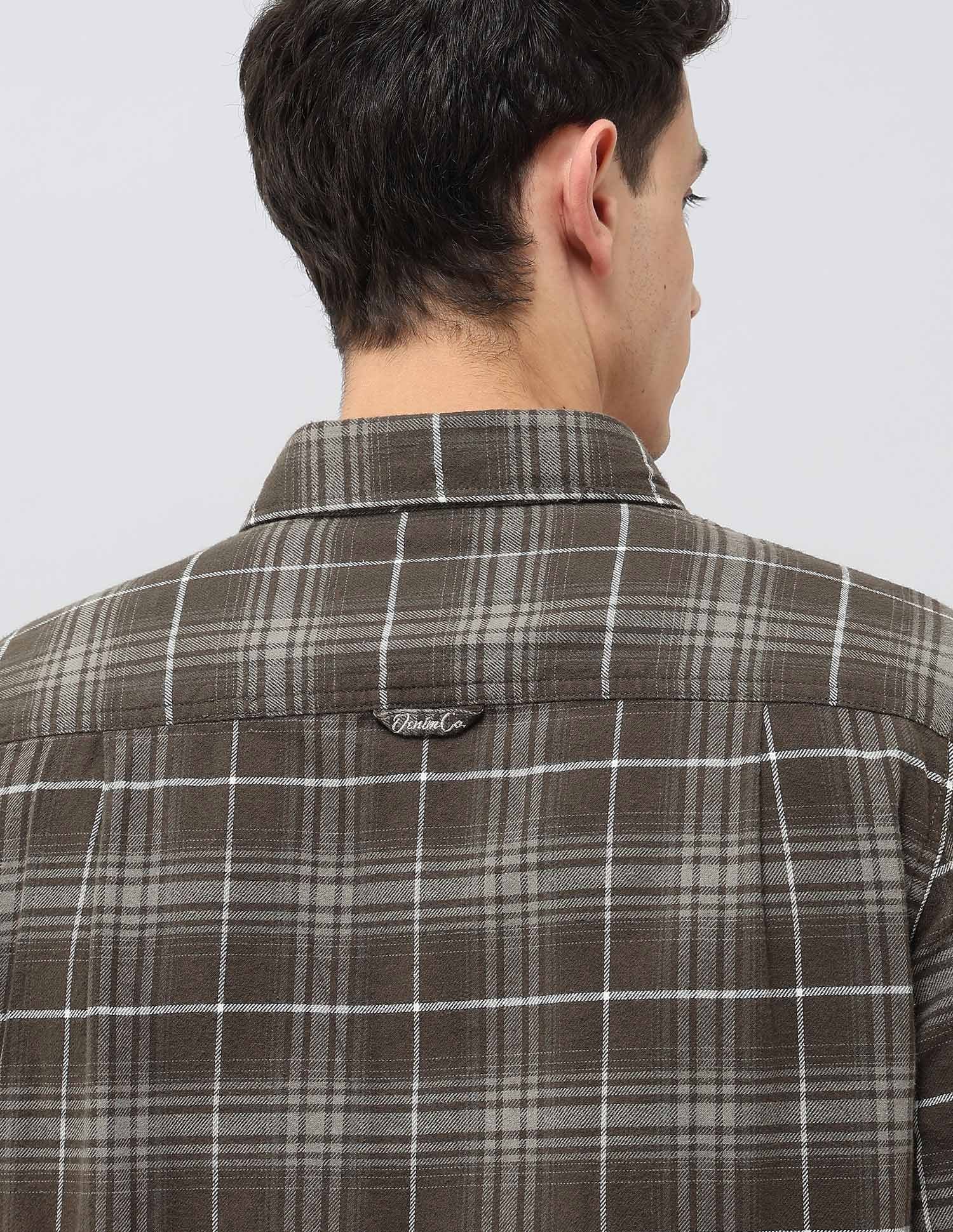 Twill Tartan Checked Shirt Olive - U.S. POLO ASSN. | Large