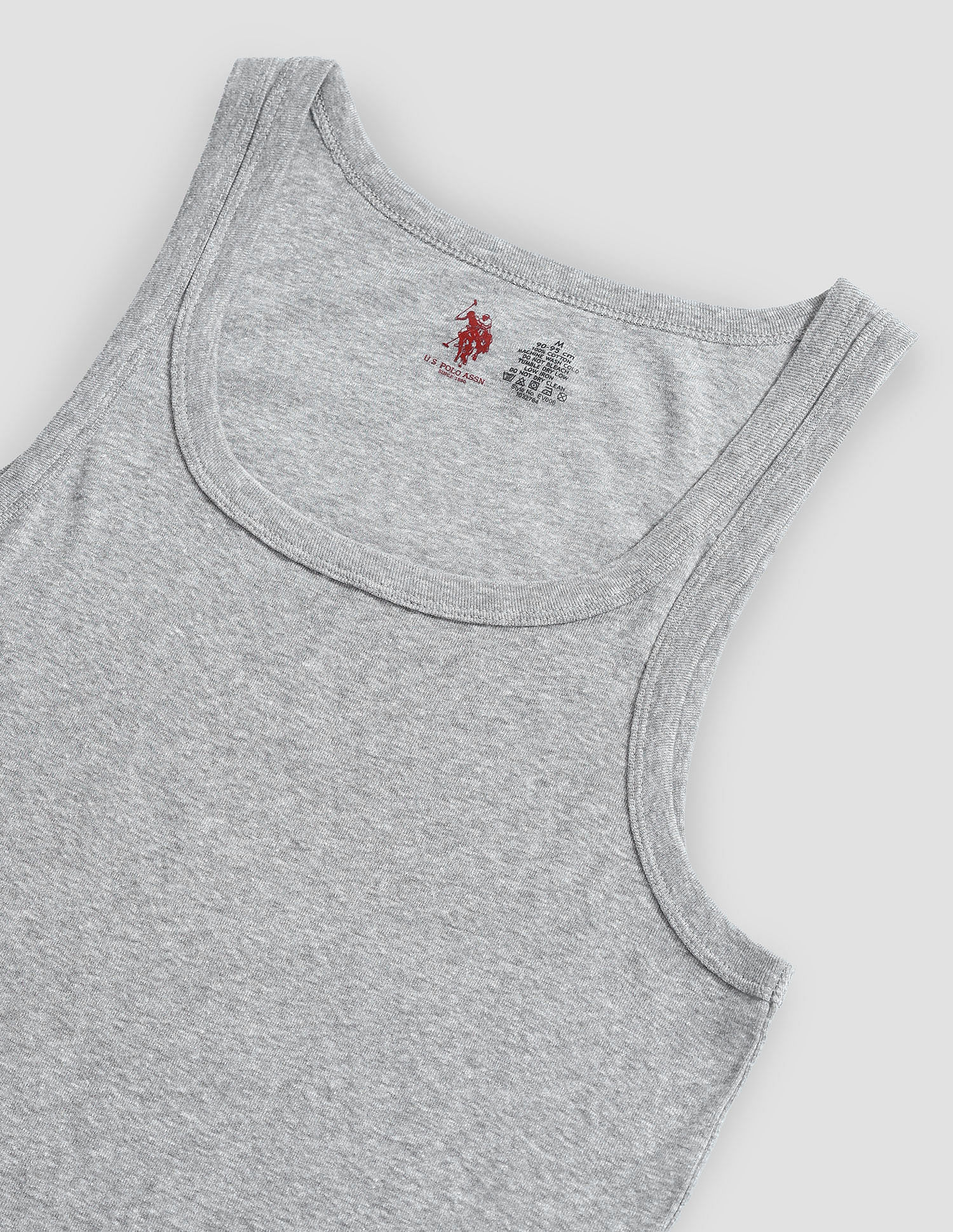 Pure Cotton EV006 Vest - Pack Of 2 Grey Melange - U.S. POLO ASSN. | Large