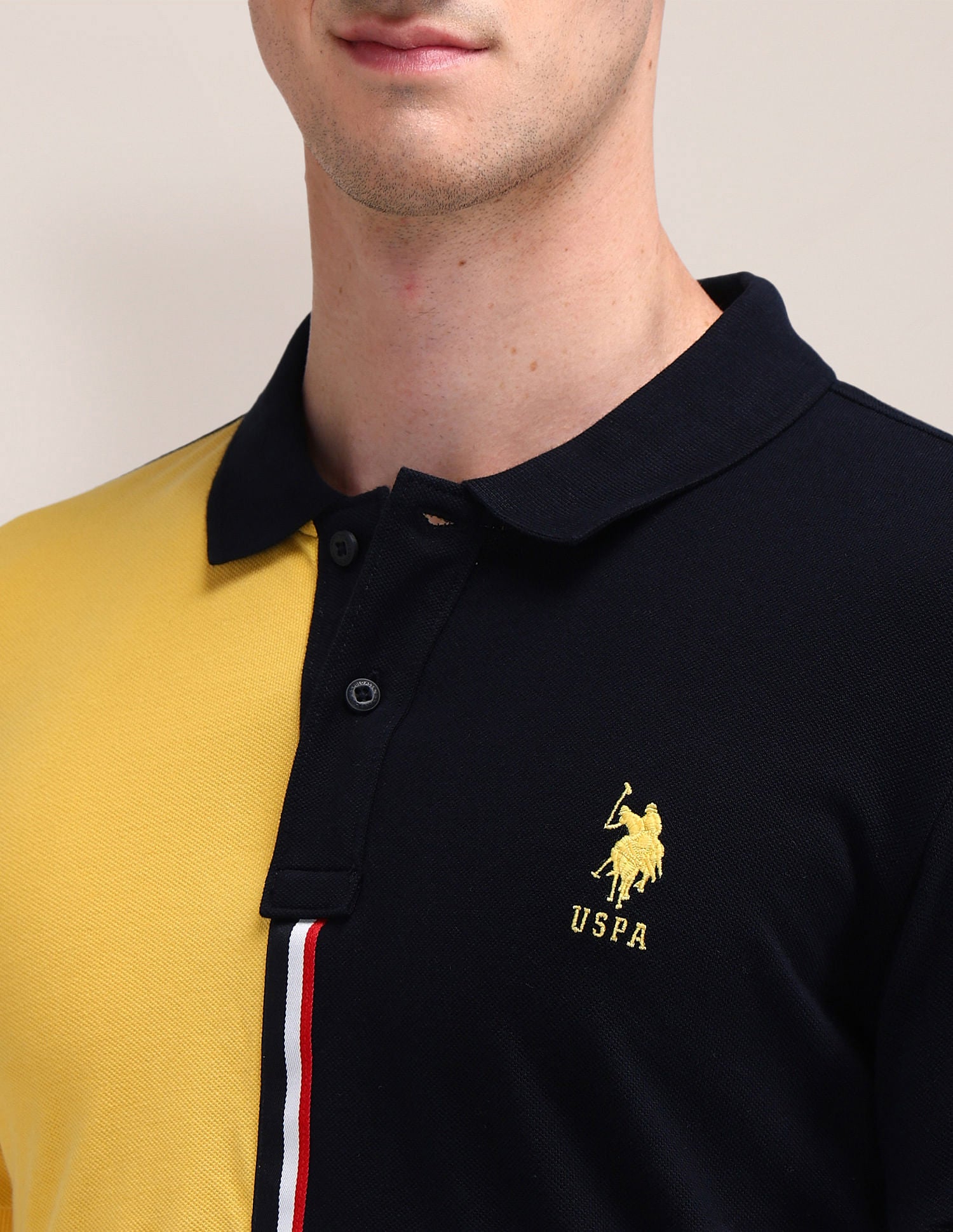Slim Fit Colourblocked Polo Shirt Navy - U.S. Polo Assn. India | Large