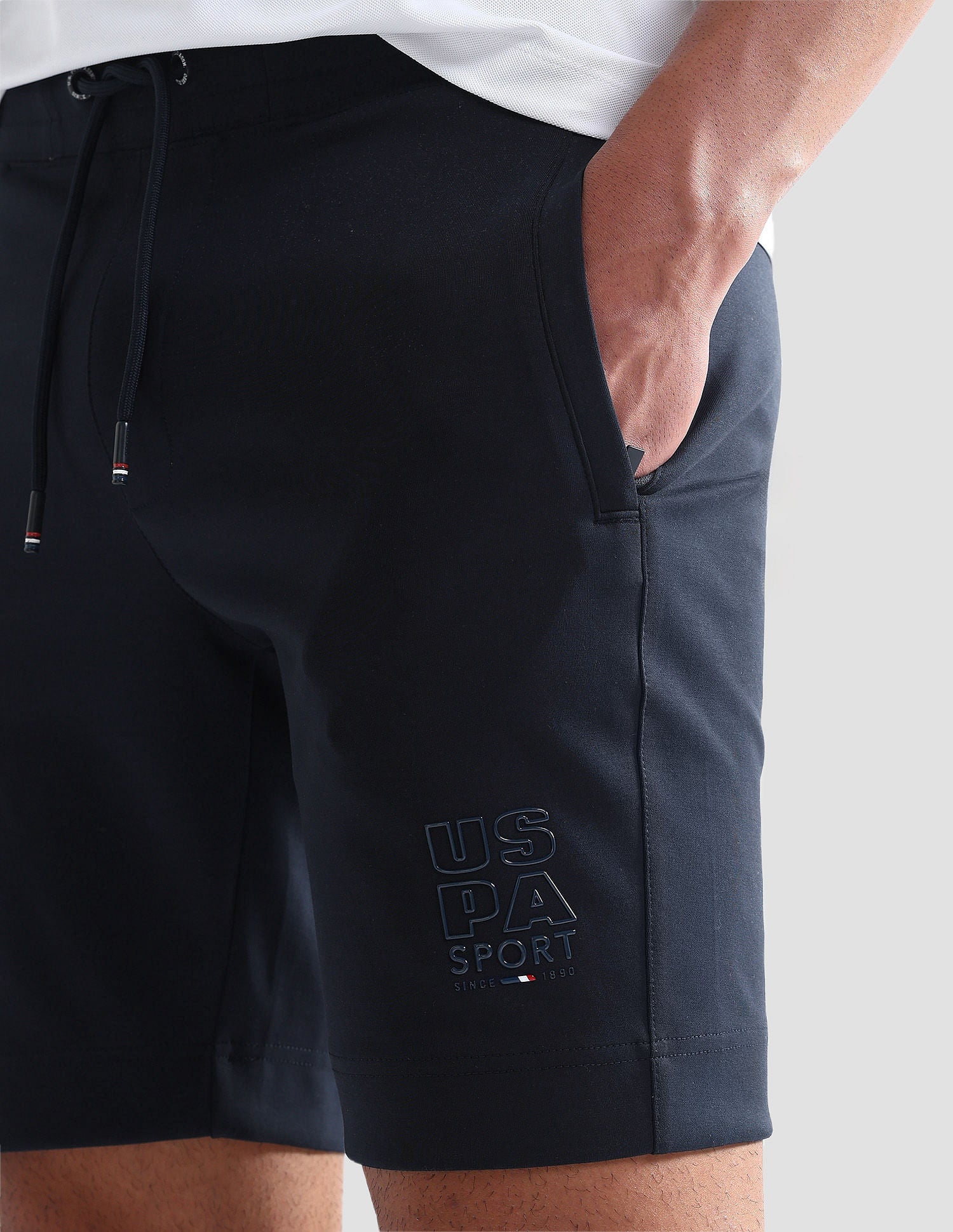 Solid Slim Fit Active Shorts Navy - U.S. Polo Assn. India | Large