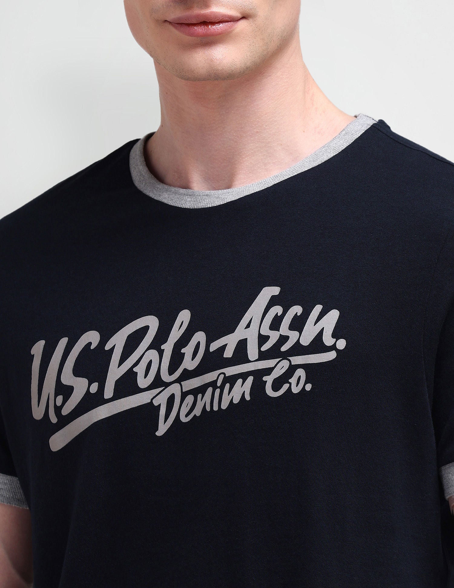 Muscle Fit Typography T-Shirt Navy - U.S. POLO ASSN. | Large