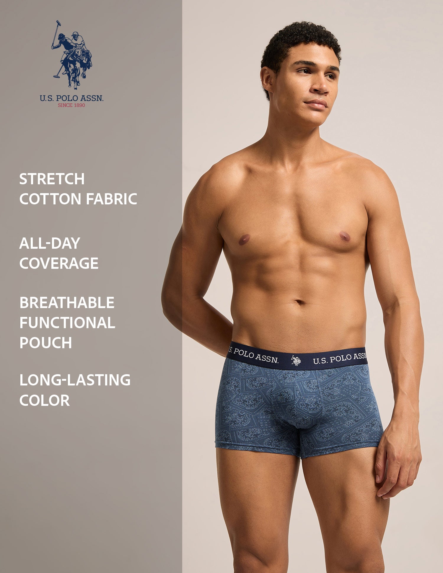 All Day Breathable OET26 Trunks - Pack of 3 Navy|Black|Navy - U.S. Polo Assn. India | Large